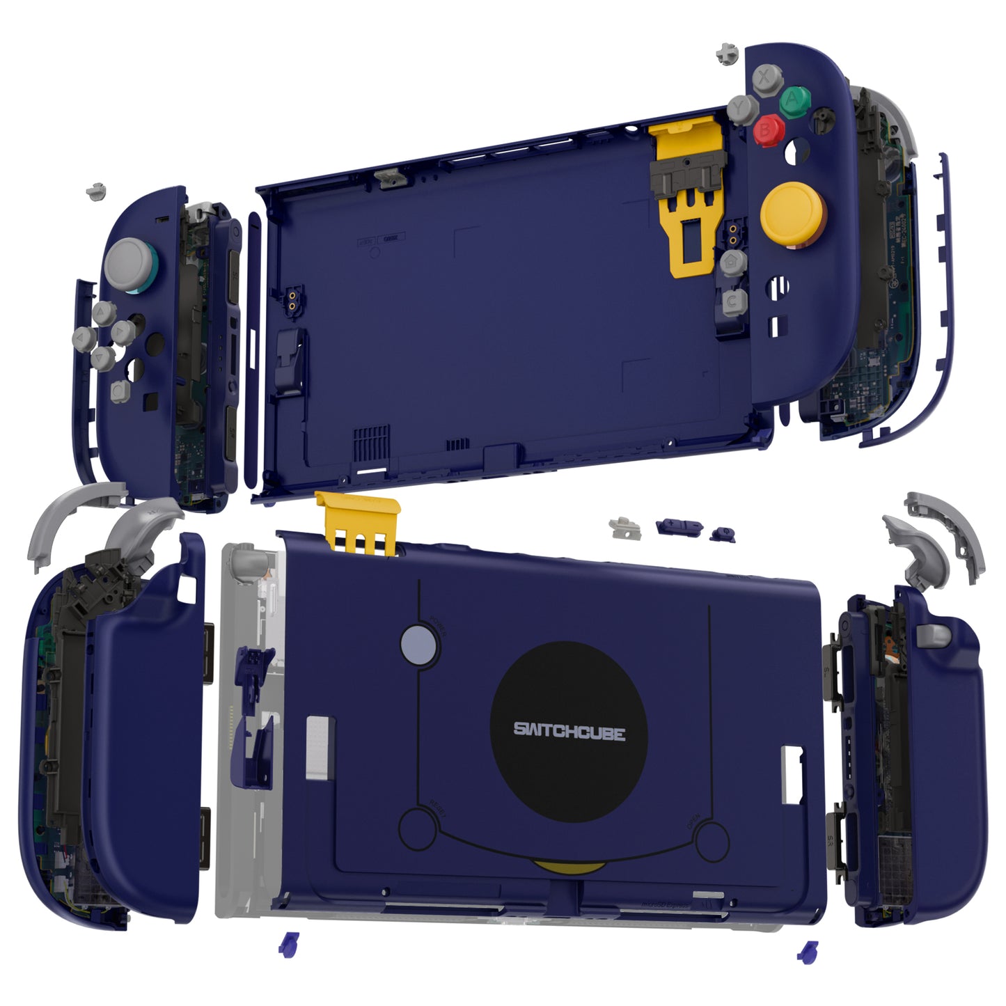 eXtremeRate DIY Replacement Full Set Shells with Buttons for Nintendo Switch 2 - Deluxe Version - Classic SwitchCube Style