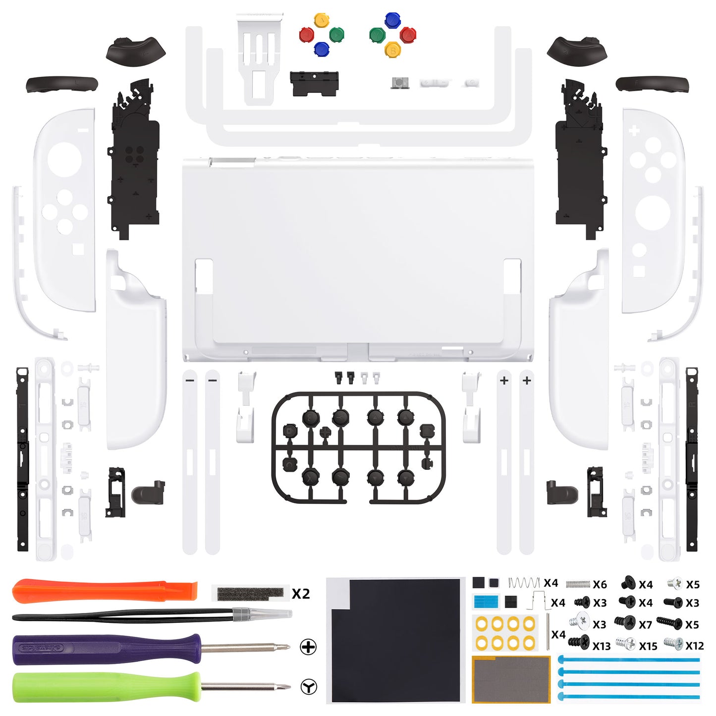 eXtremeRate DIY Replacement Full Set Shells with Buttons for Nintendo Switch 2 - Deluxe Version - White