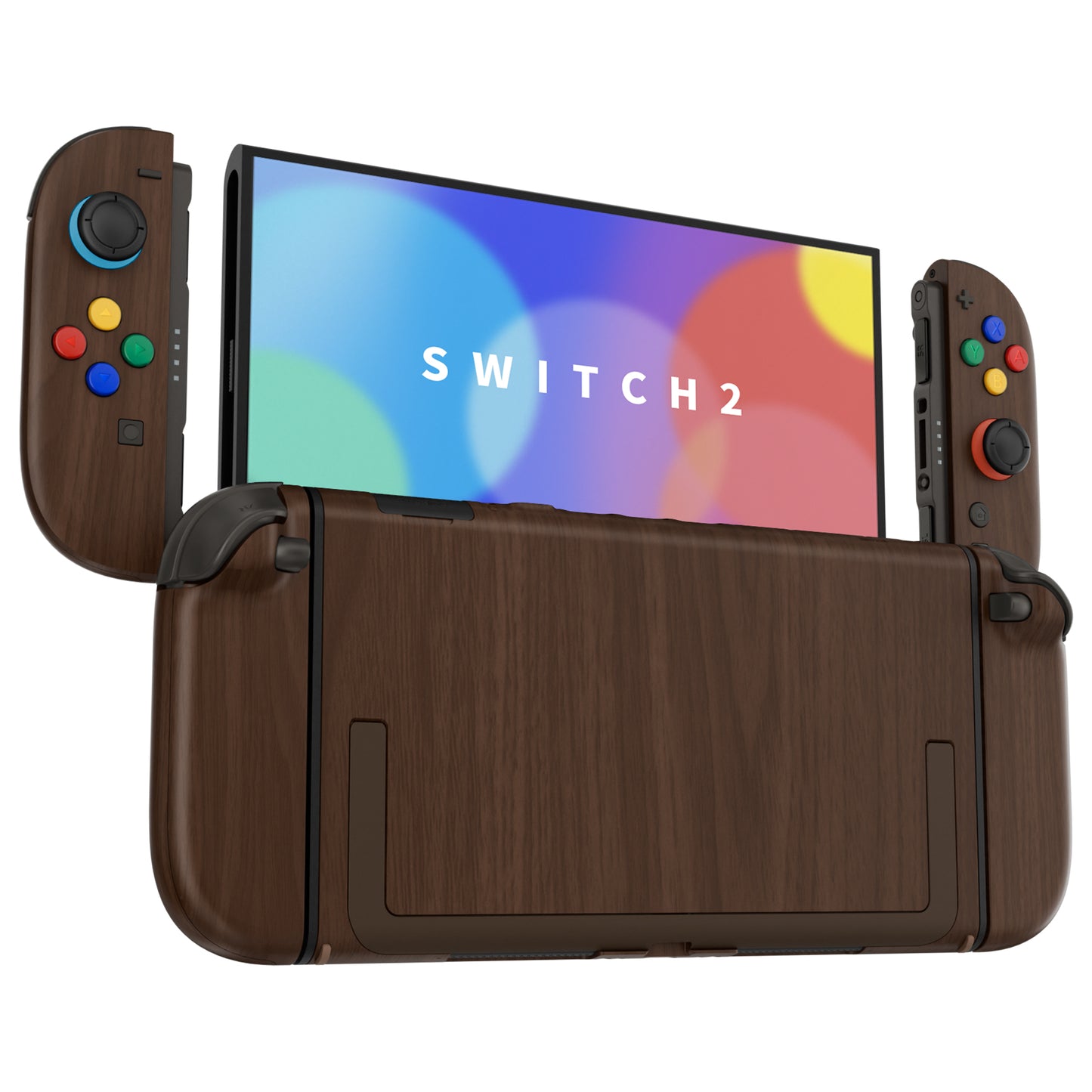 eXtremeRate DIY Replacement Full Set Shells with Buttons for Nintendo Switch 2 - Deluxe Version - Wood Grain