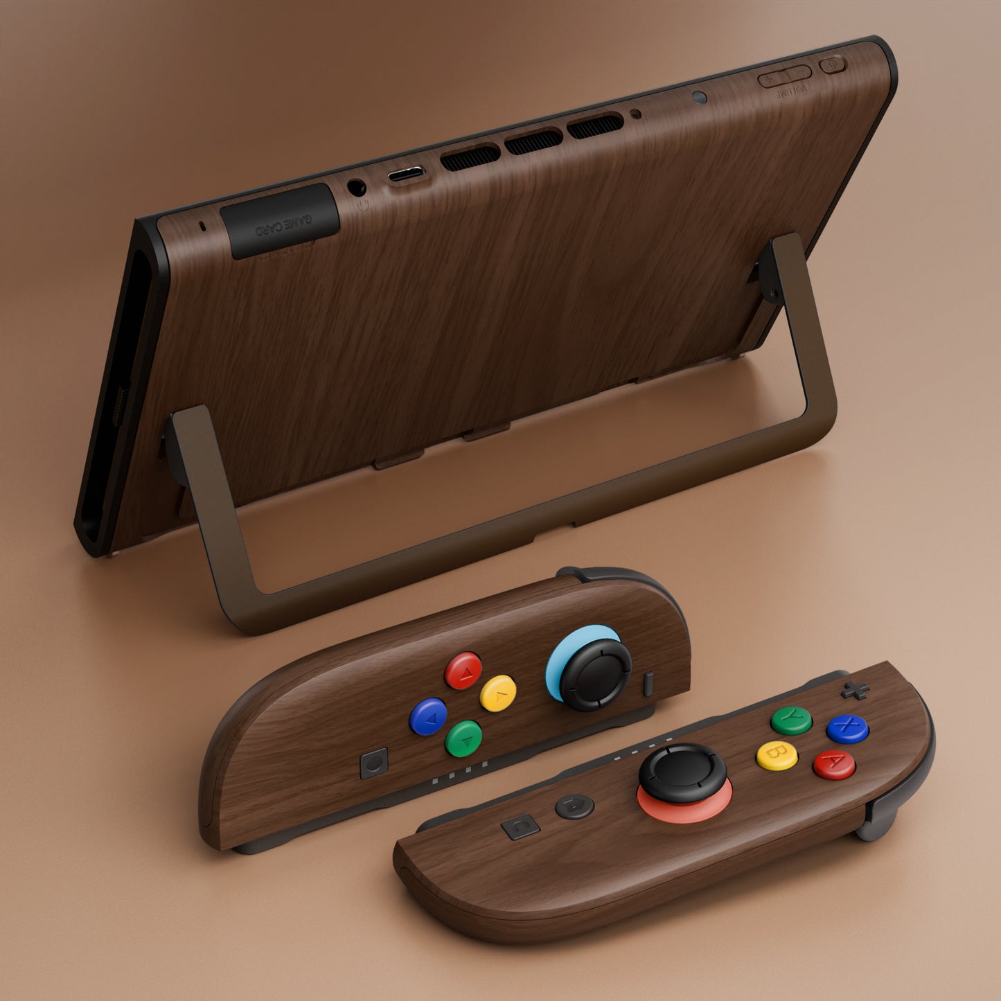 eXtremeRate DIY Replacement Full Set Shells with Buttons for Nintendo Switch 2 - Deluxe Version - Wood Grain