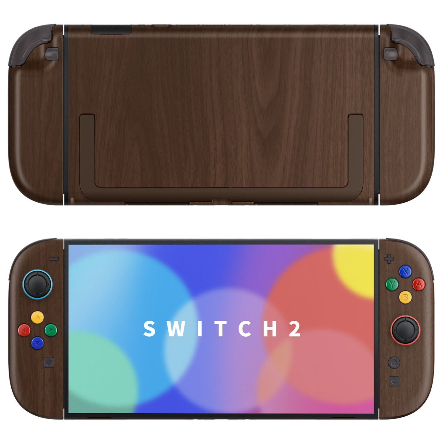 eXtremeRate DIY Replacement Full Set Shells with Buttons for Nintendo Switch 2 - Deluxe Version - Wood Grain