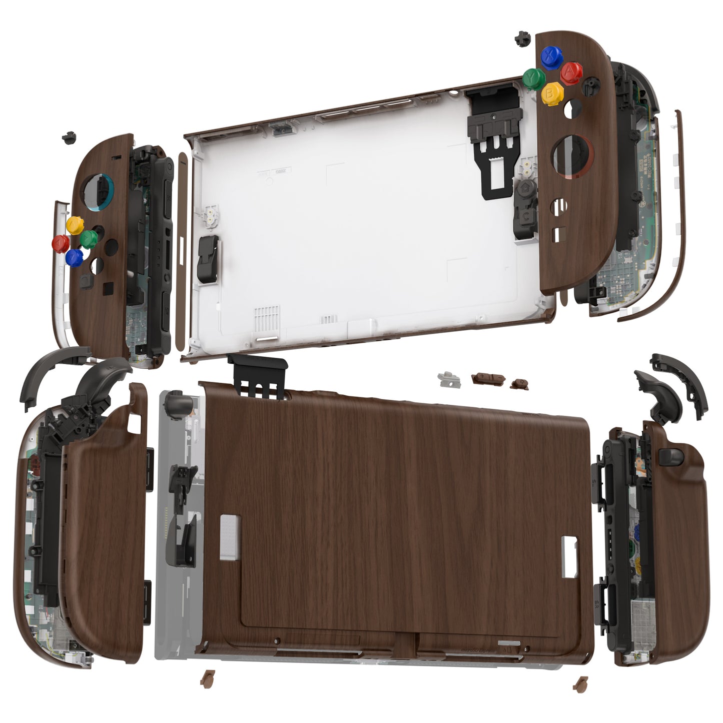eXtremeRate DIY Replacement Full Set Shells with Buttons for Nintendo Switch 2 - Deluxe Version - Wood Grain