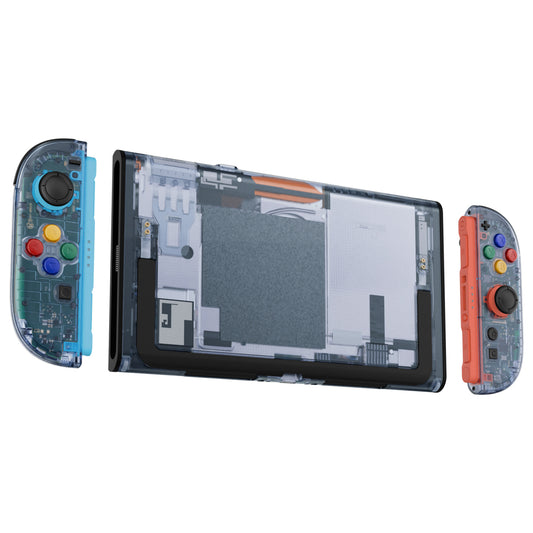 eXtremeRate DIY Replacement Full Set Shells with Buttons for Nintendo Switch 2 - Essence Version - Clear Glacier Blue
