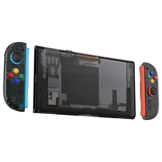 eXtremeRate DIY Replacement Full Set Shells with Buttons for Nintendo Switch 2 - Essence Version - Clear Slate Black