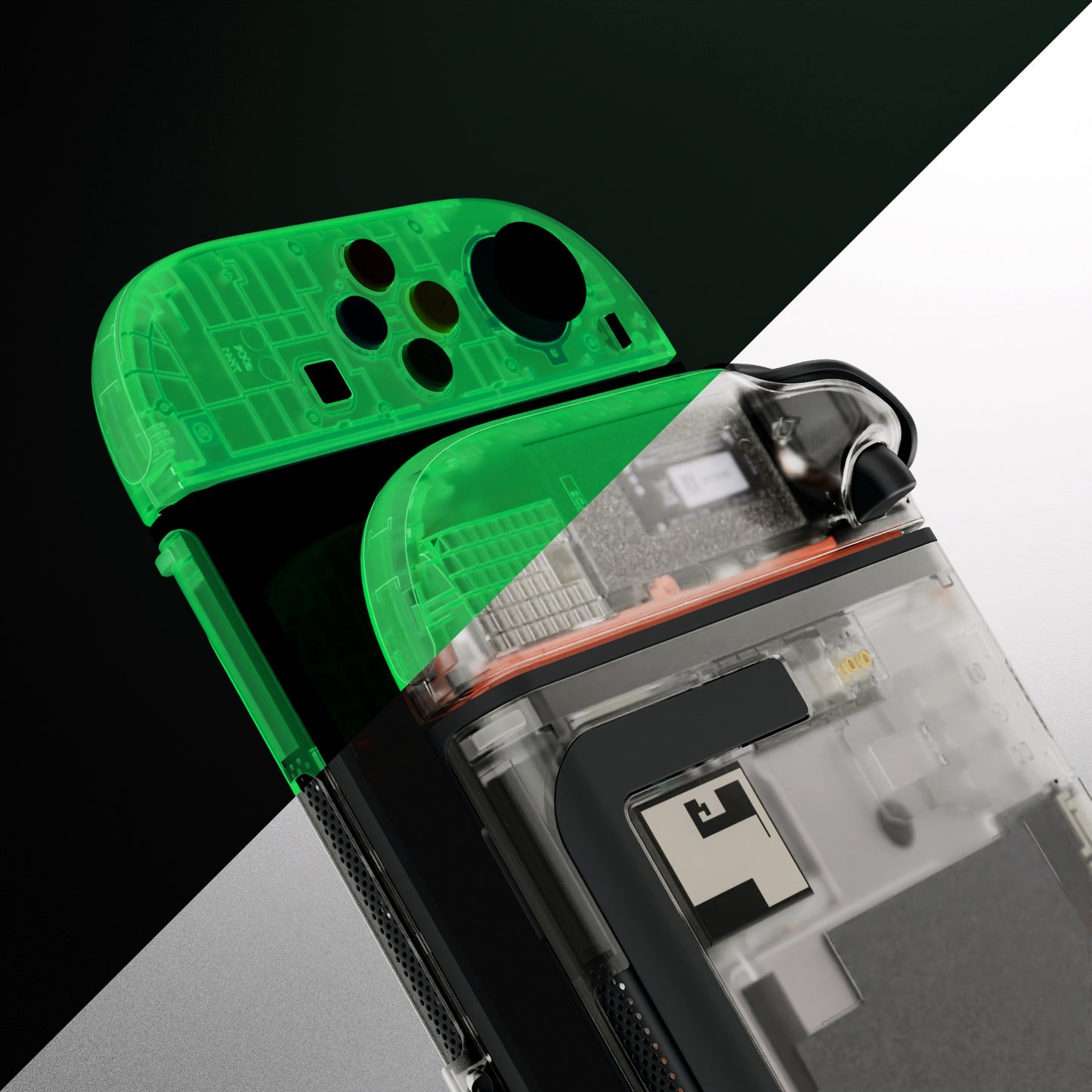 eXtremeRate DIY Replacement Full Set Shells with Buttons for Nintendo Switch 2 - Essence Version - Glow in Dark - Green