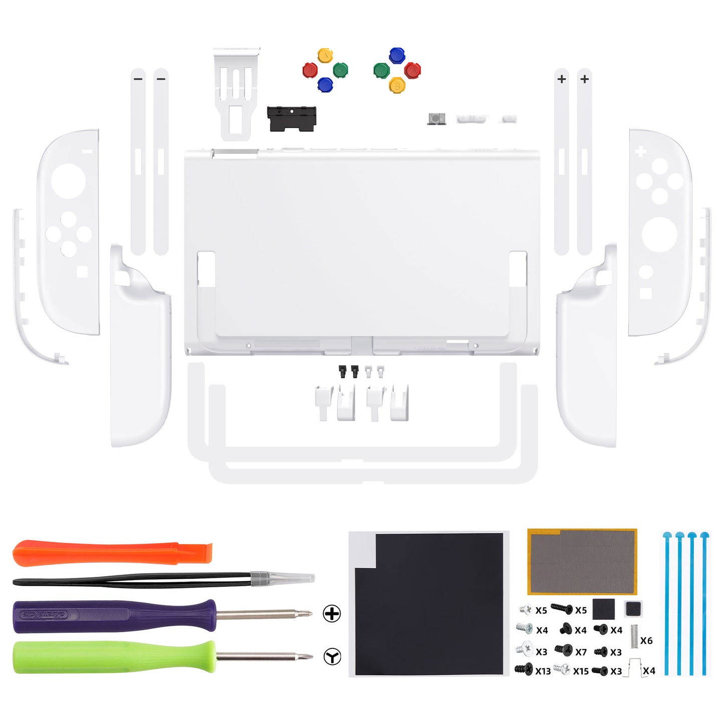 eXtremeRate DIY Replacement Full Set Shells with Buttons for Nintendo Switch 2 - Essence Version - White