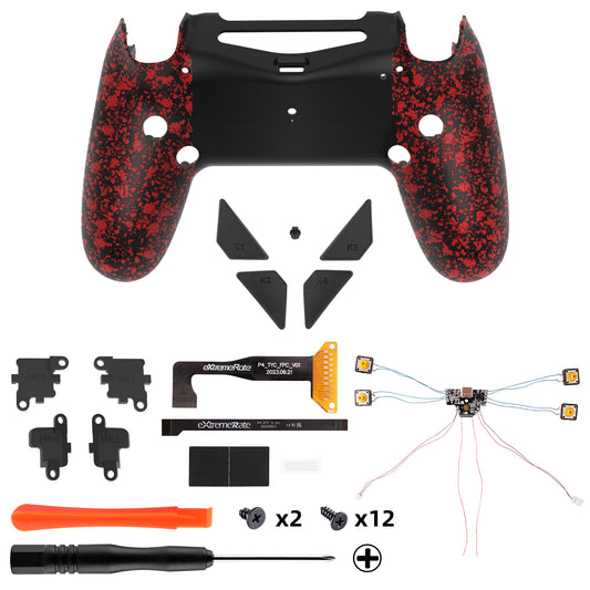 eXtremeRate Dawn Type-C Version Remap Kit for PS4 Slim Pro Controller JDM-040/050/055 - Textured Red