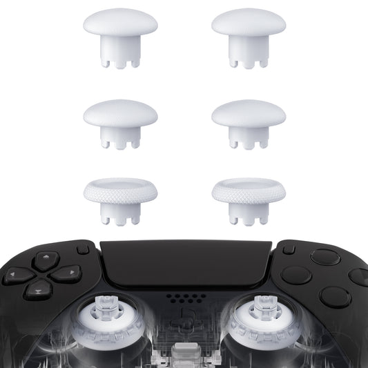 eXtremeRate EDGE Sticks Replacement Interchangeable Thumbsticks for PS5 & PS4 All Model Controllers - Robot White