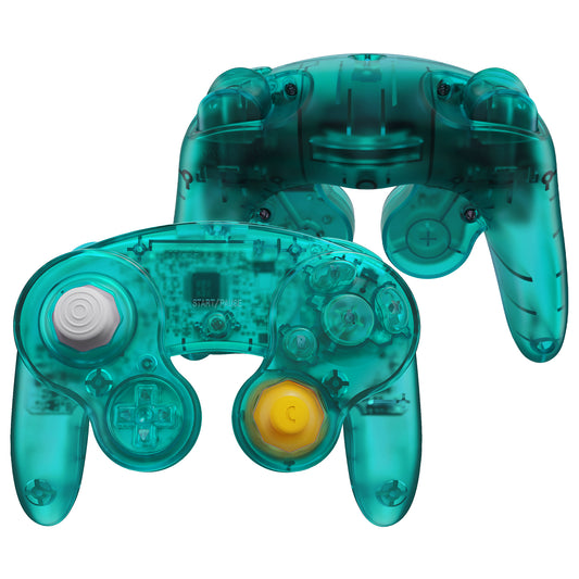 eXtremeRate Replacement Faceplate Backplate with Buttons for Nintendo GameCube Controller NGC - Emerald Green
