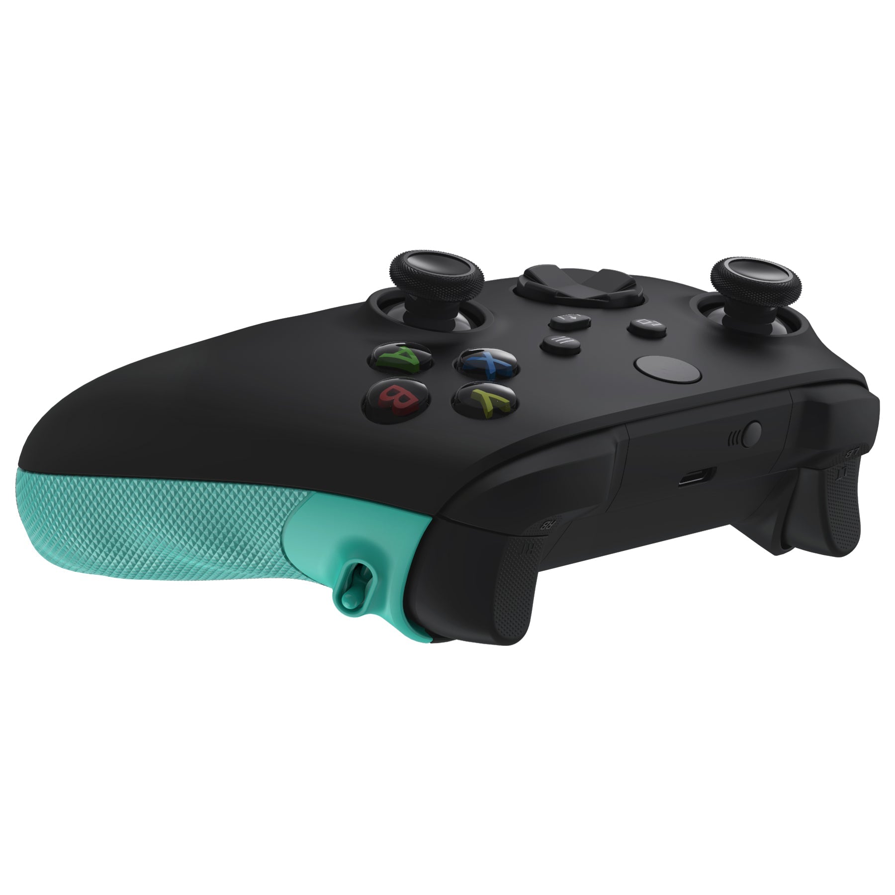 eXtremeRate FLEXOR Rubberized Side Rails Grips Trigger Stop Kit for Xbox Series X/S Controller & Xbox Core Controller - Teal Green eXtremeRate