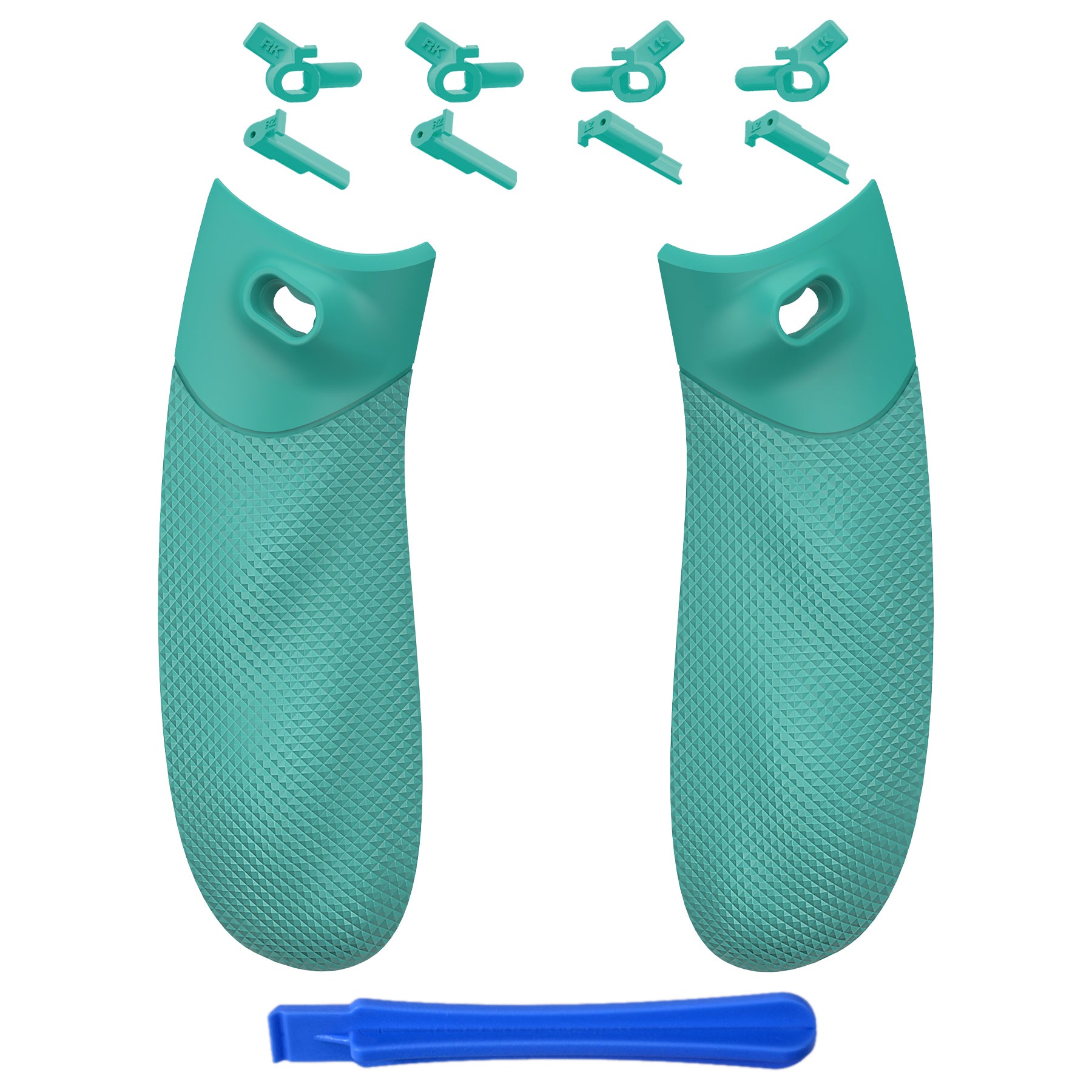 eXtremeRate FLEXOR Rubberized Side Rails Grips Trigger Stop Kit for Xbox Series X/S Controller & Xbox Core Controller - Teal Green eXtremeRate