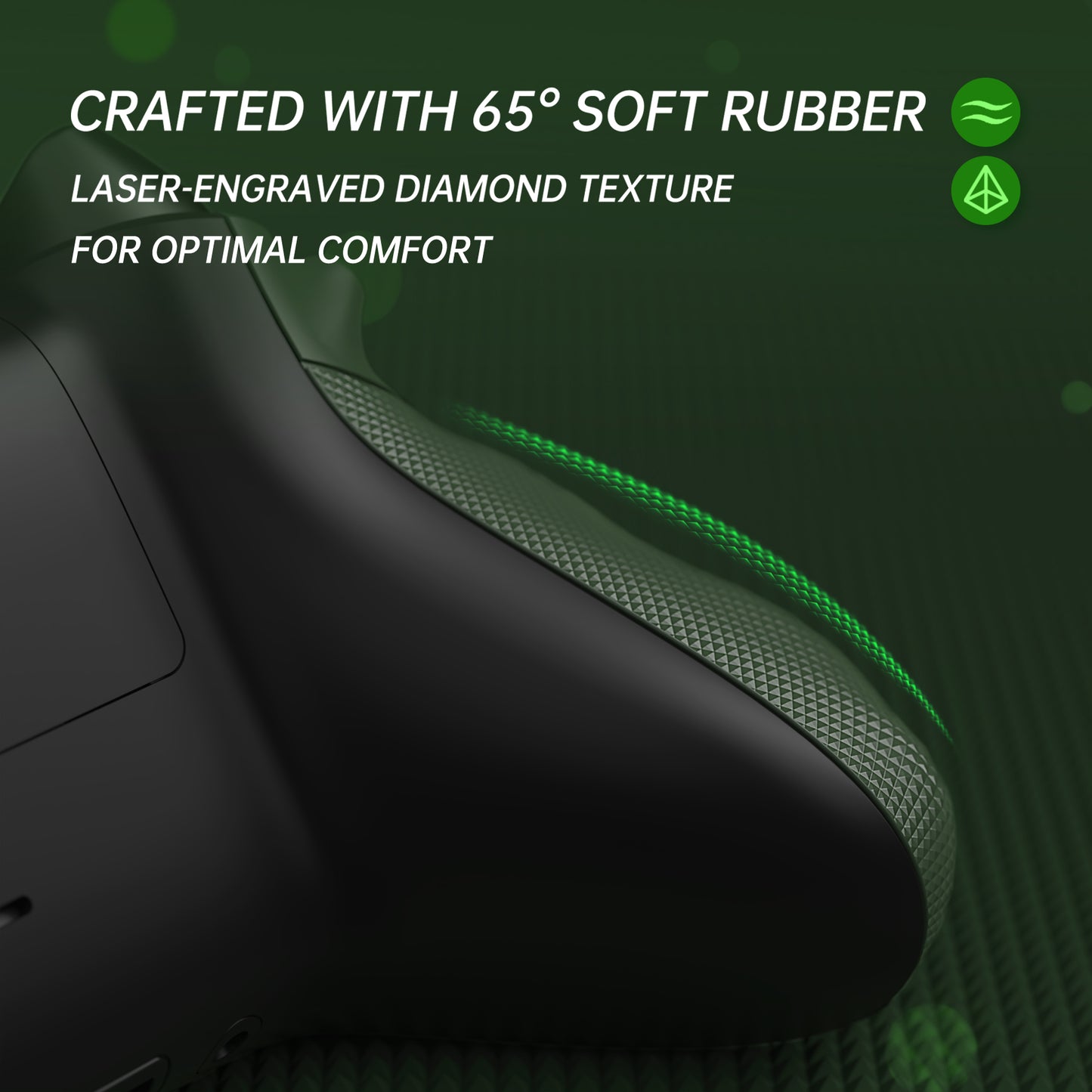 eXtremeRate FLEXOR Rubberized Side Rails Grips Trigger Stop Kit for Xbox Series X/S Controller & Xbox Core Controller - Deep Pine