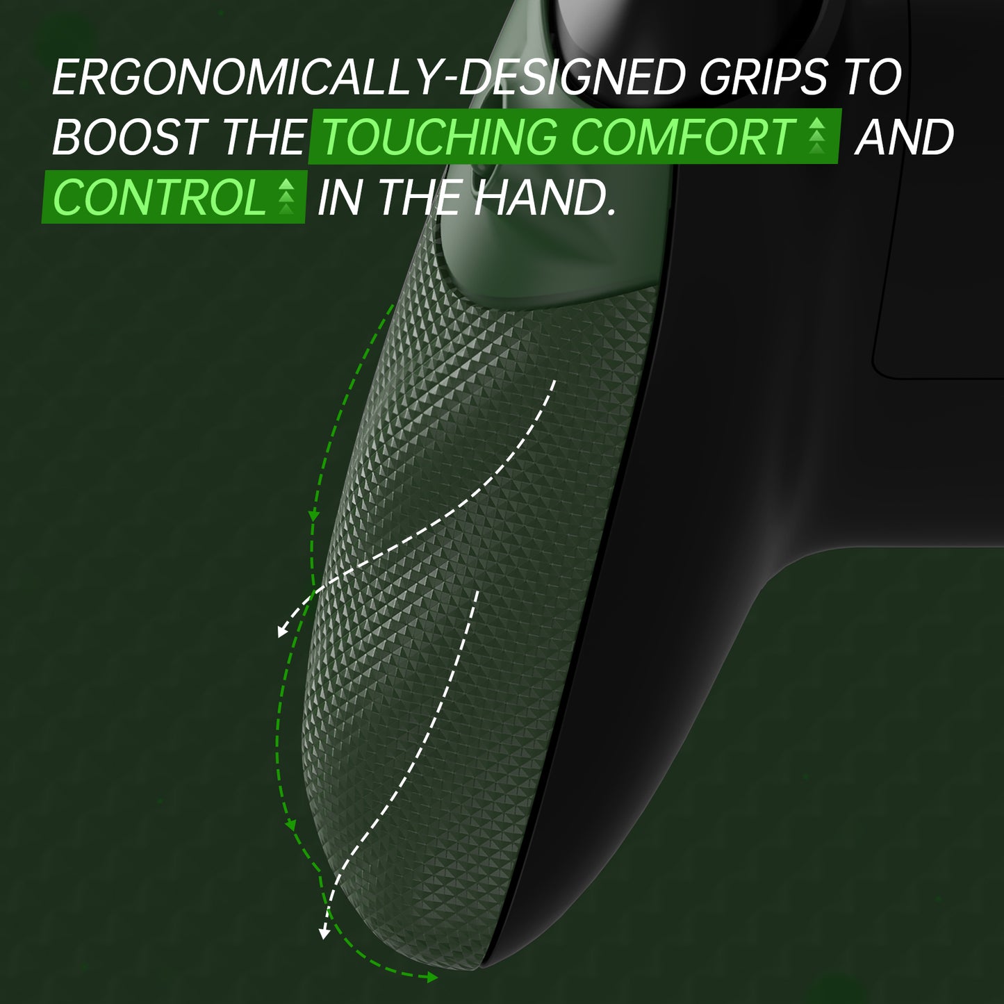 eXtremeRate FLEXOR Rubberized Side Rails Grips Trigger Stop Kit for Xbox Series X/S Controller & Xbox Core Controller - Deep Pine