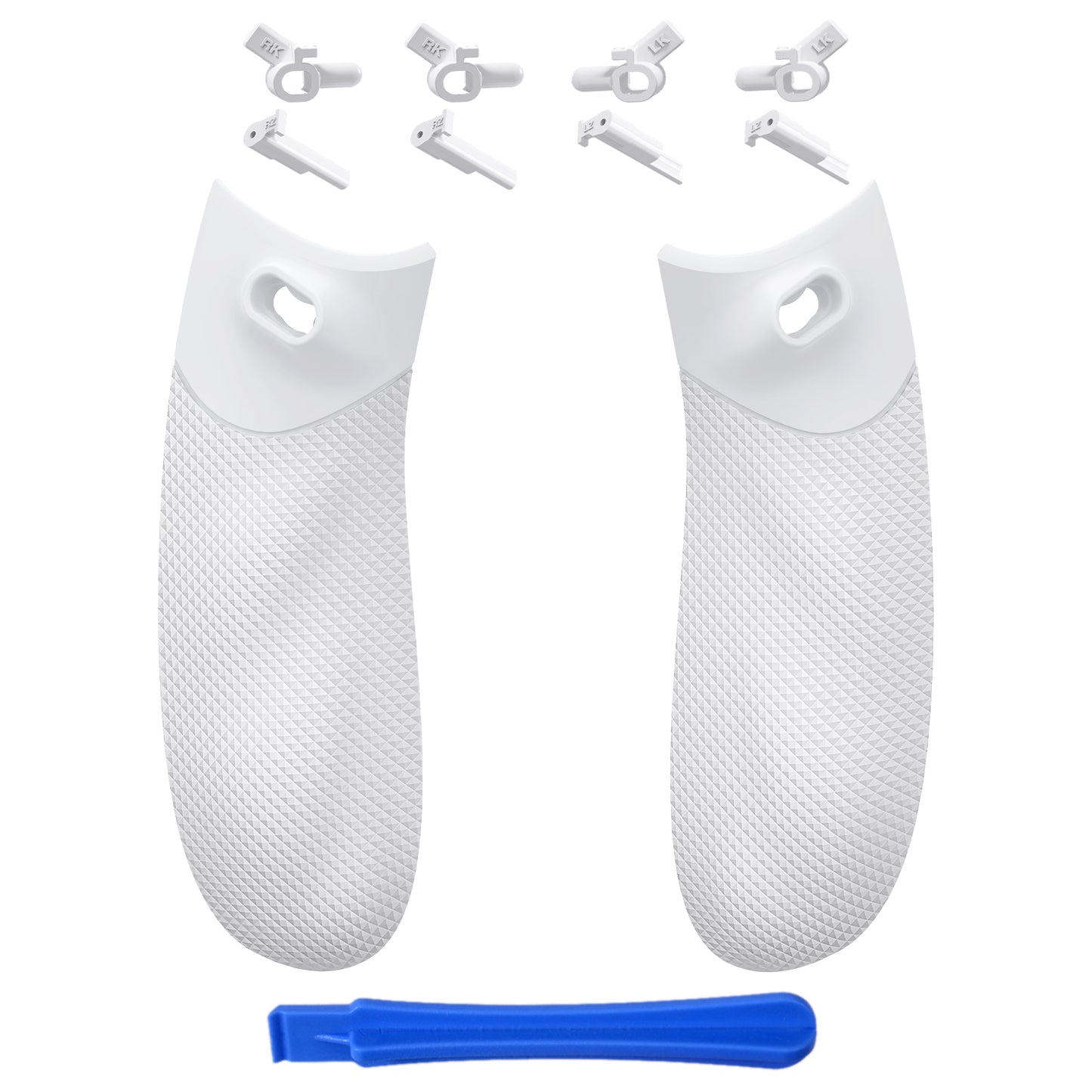 eXtremeRate FLEXOR Rubberized Side Rails Grips Trigger Stop Kit for Xbox Series X/S Controller & Xbox Core Controller - Frosted White