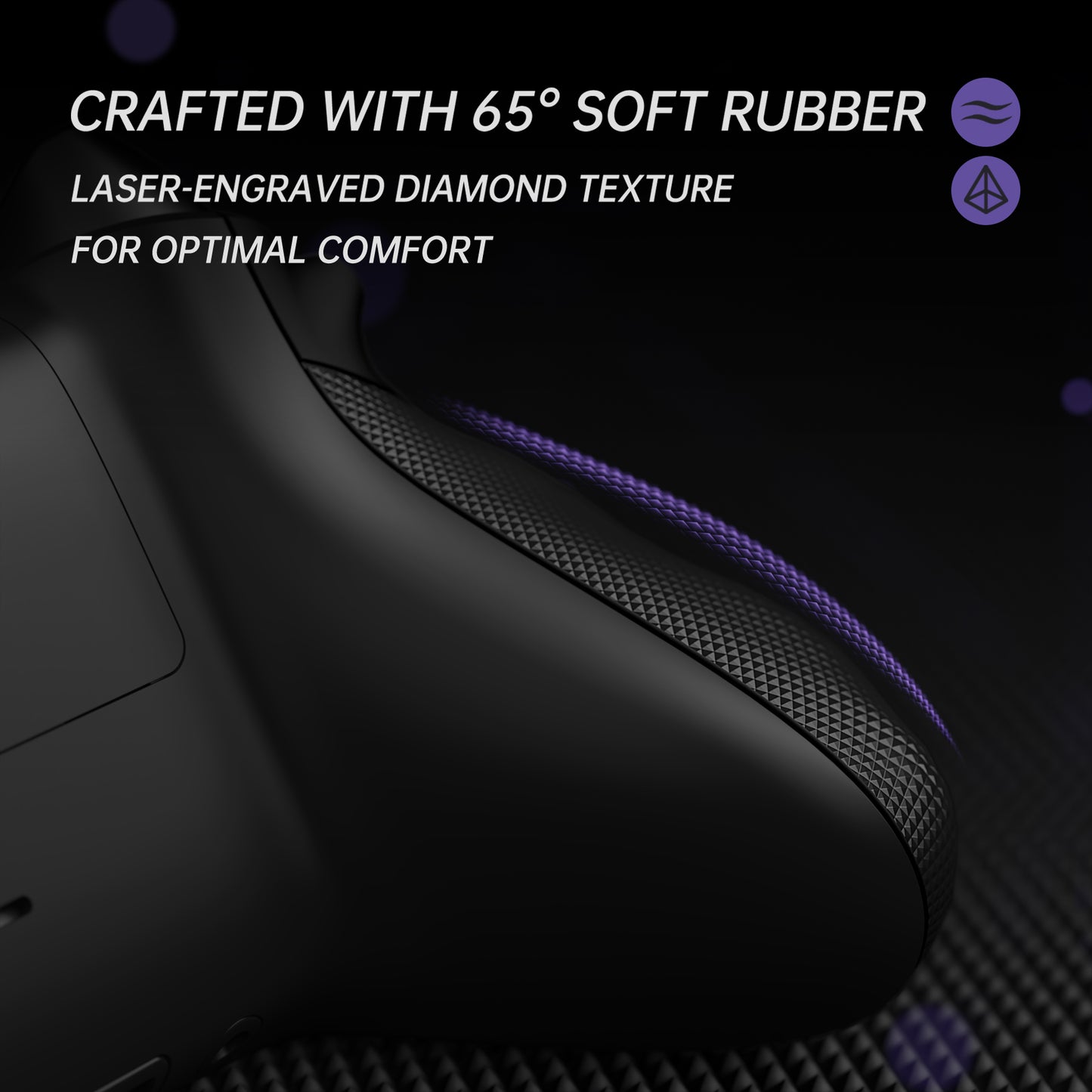 eXtremeRate FLEXOR Rubberized Side Rails Grips Trigger Stop Kit for Xbox Series X/S Controller & Xbox Core Controller - Shadow Black