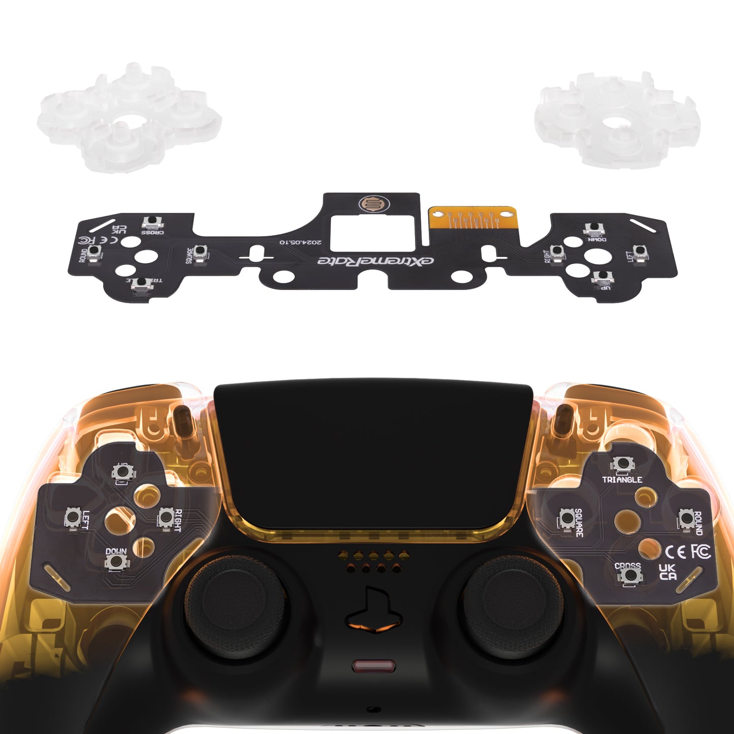 eXtremeRate Face Clicky Kit V3 for PS5 Controller BDM-010 & BDM-020, Custom Hard Silicone Tactile Switch Dpad Action Buttons for PS5 Controller