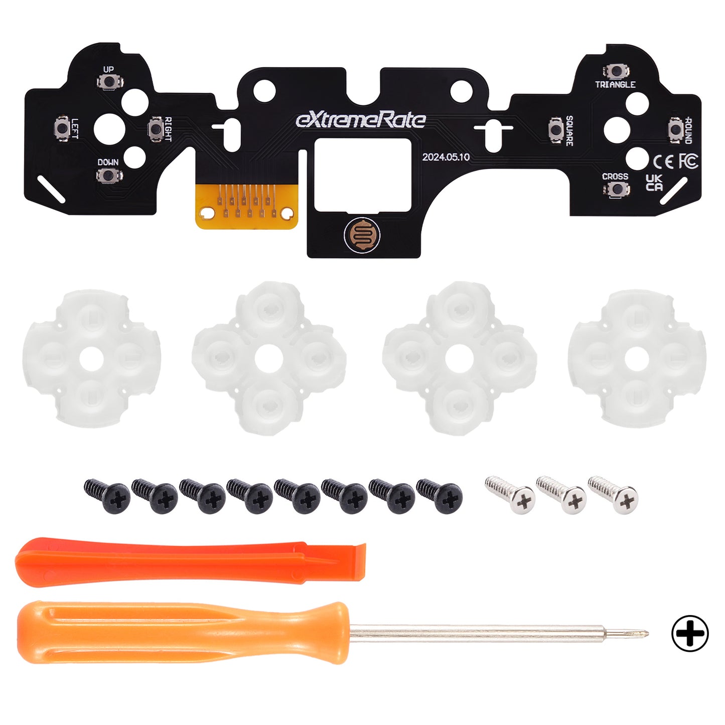 eXtremeRate Face Clicky Kit V3 for PS5 Controller BDM-010 & BDM-020, Custom Hard Silicone Tactile Switch Dpad Action Buttons for PS5 Controller