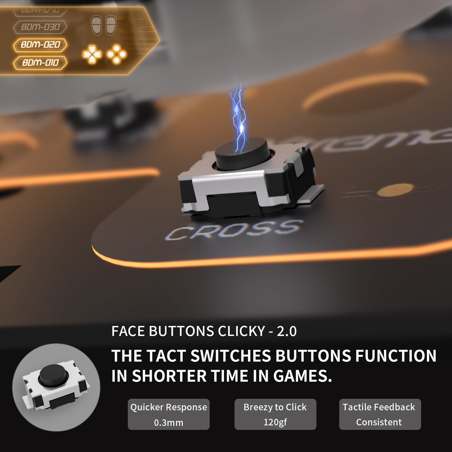 eXtremeRate Face Clicky Kit V3 for PS5 Controller BDM-010 & BDM-020, Custom Hard Silicone Tactile Switch Dpad Action Buttons for PS5 Controller