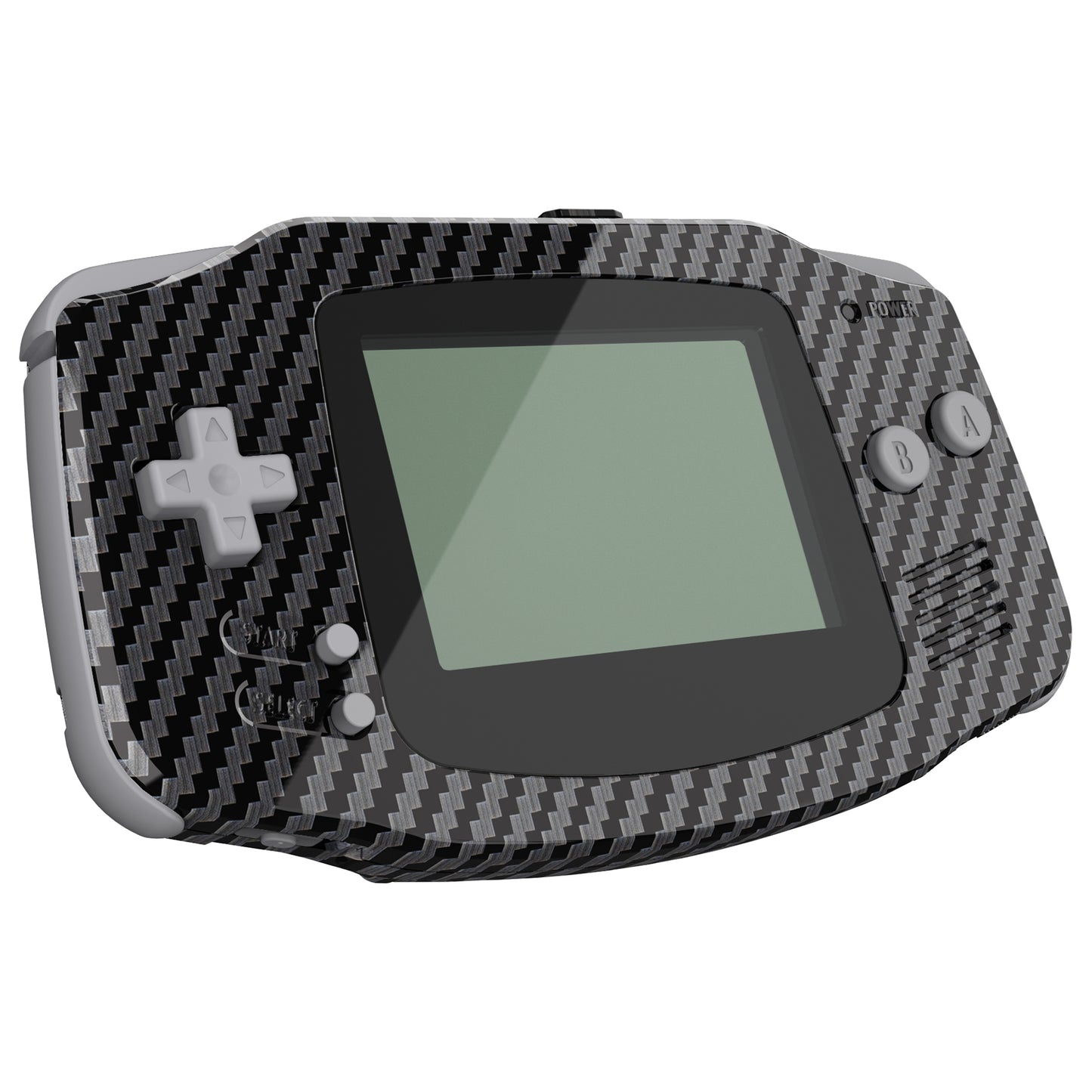 eXtremeRate IPS Ready Upgraded GBA Replacement Full Set Shells with Buttons for Gameboy Advance, Compatible with Both IPS & Standard LCD - Graphite Carbon Fiber