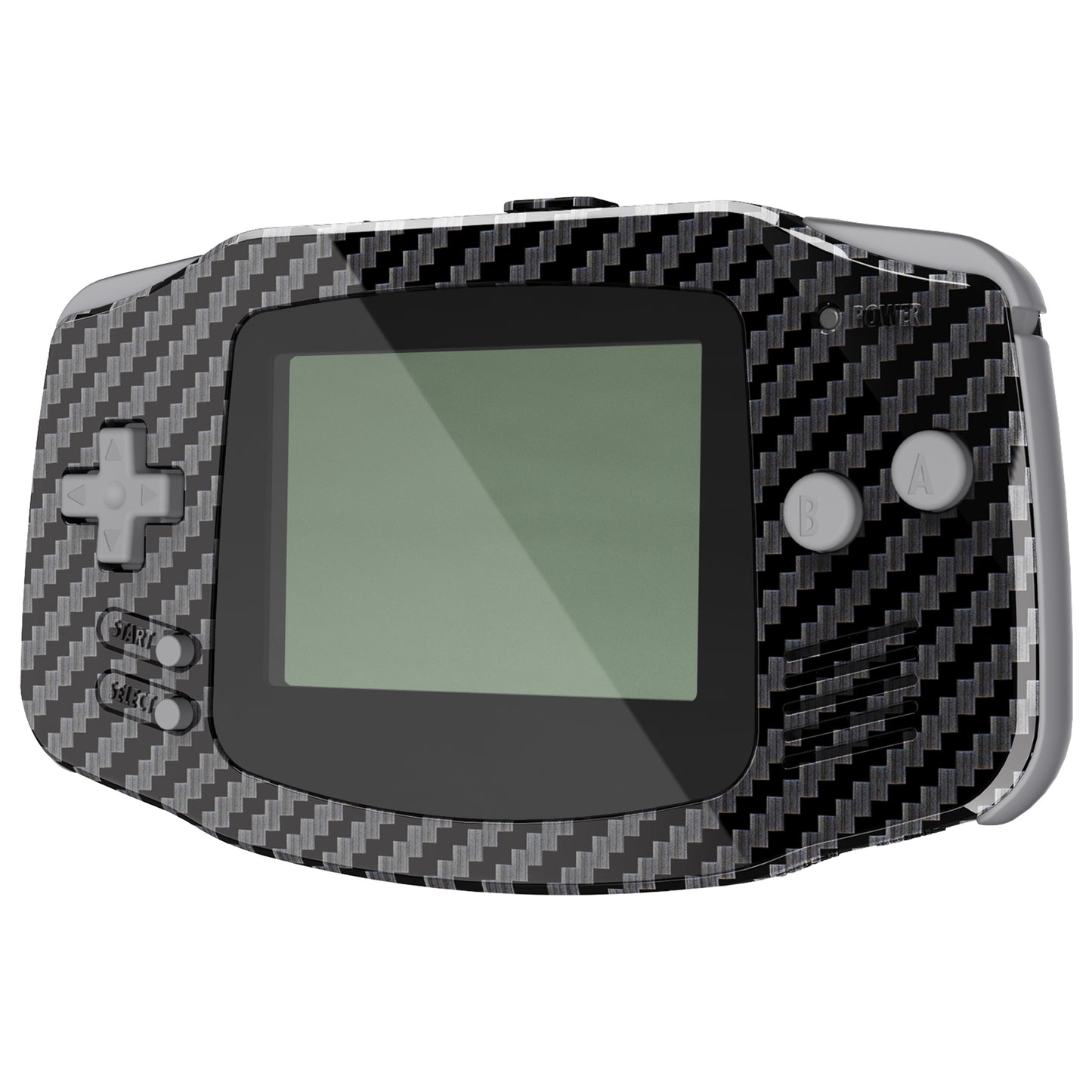 eXtremeRate IPS Ready Upgraded GBA Replacement Full Set Shells with Buttons for Gameboy Advance, Compatible with Both IPS & Standard LCD - Graphite Carbon Fiber