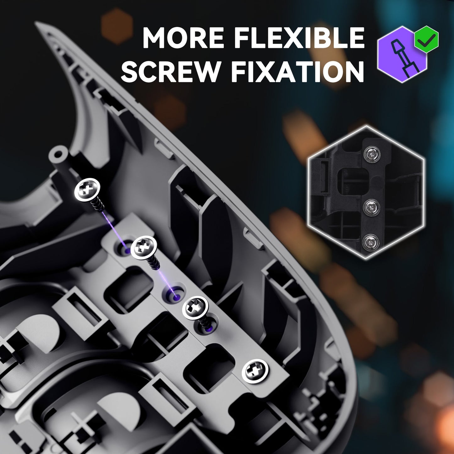 eXtremeRate Interchangeable Back Buttons Bottom Shell for Steam Deck LCD & OLED - with 2 Height Adjustable Buttons - Black eXtremeRate