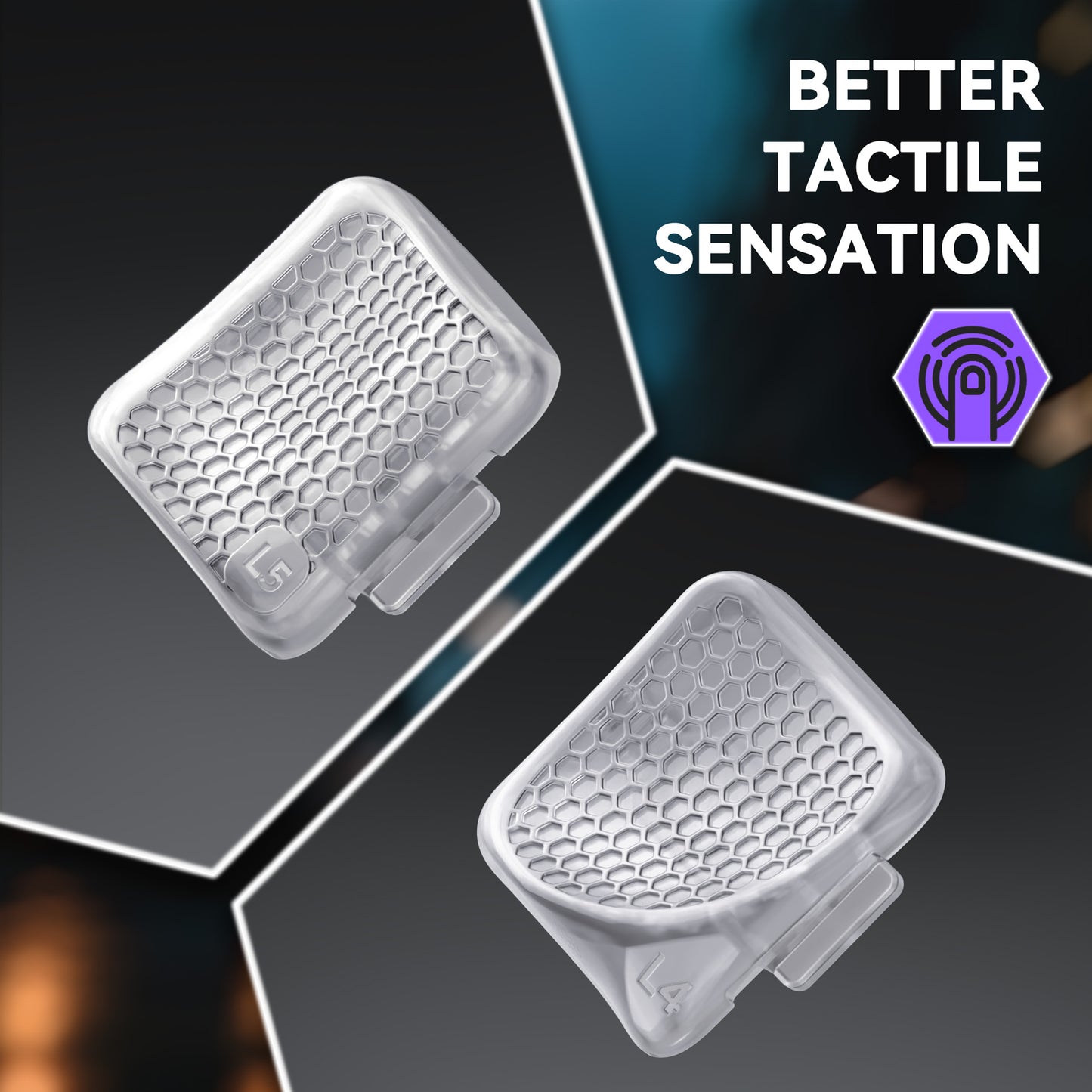 eXtremeRate Interchangeable Back Buttons Bottom Shell for Steam Deck LCD & OLED - with 2 Height Adjustable Buttons - Clear