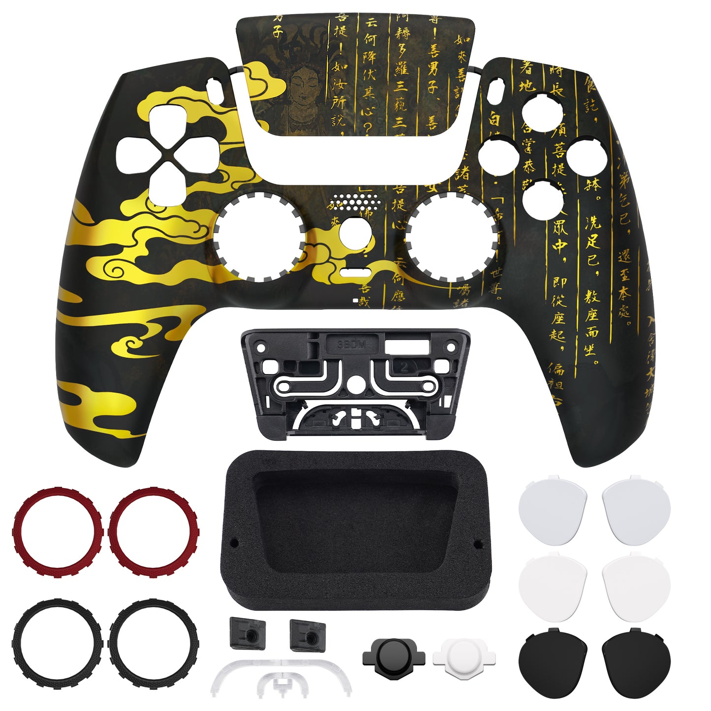 eXtremeRate LUNA Redesigned Replacement Front Shell with Touchpad Compatible with PS5 Controller BDM-010/020/030/040/050 - Eastern Myth