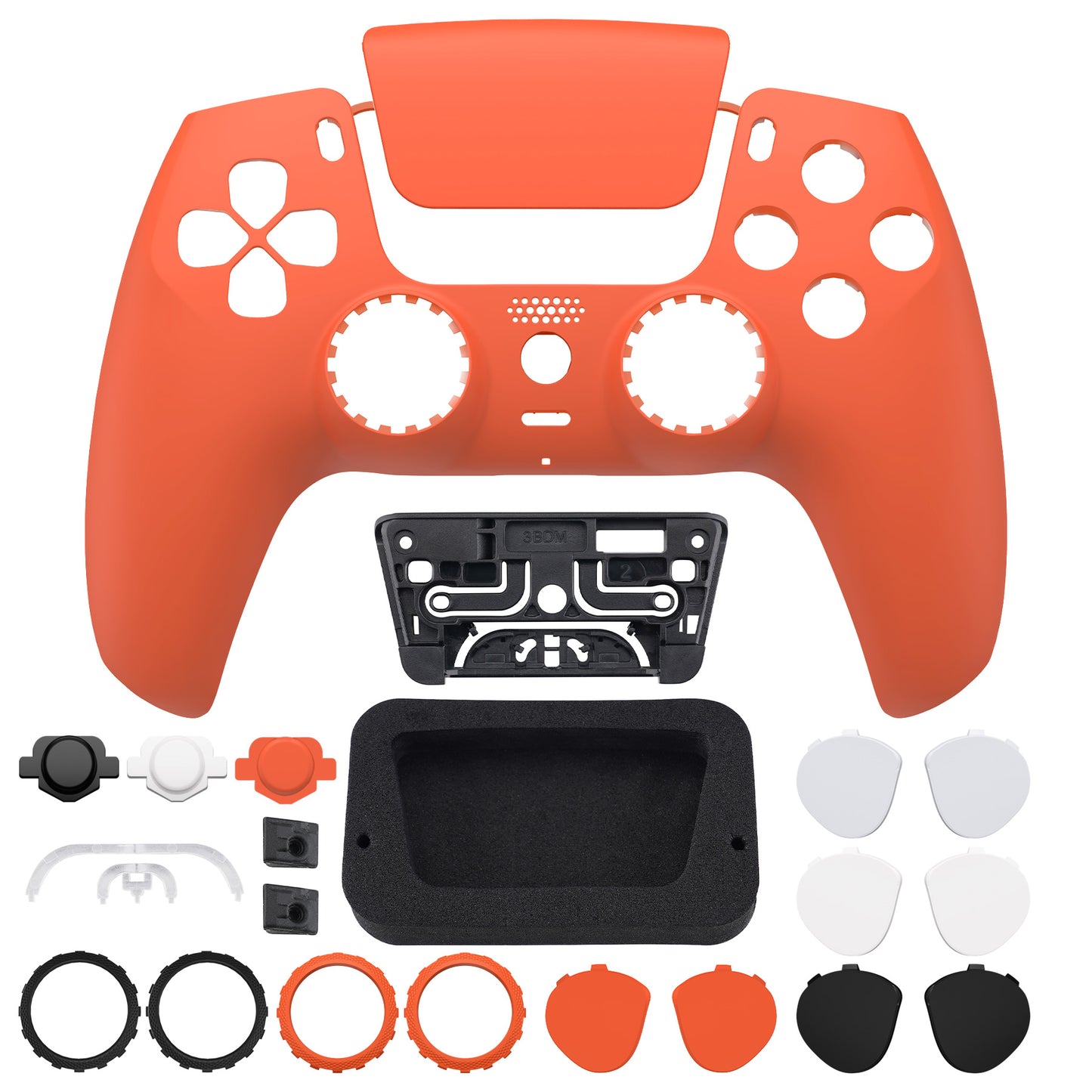 eXtremeRate LUNA Redesigned Replacement Front Shell with Touchpad Compatible with PS5 Controller BDM-010/020/030/040/050 - Orange