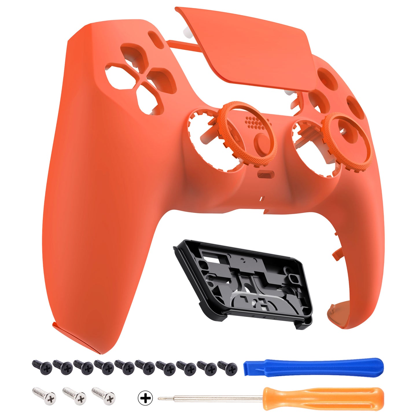 eXtremeRate LUNA Redesigned Replacement Front Shell with Touchpad Compatible with PS5 Controller BDM-010/020/030/040/050 - Orange