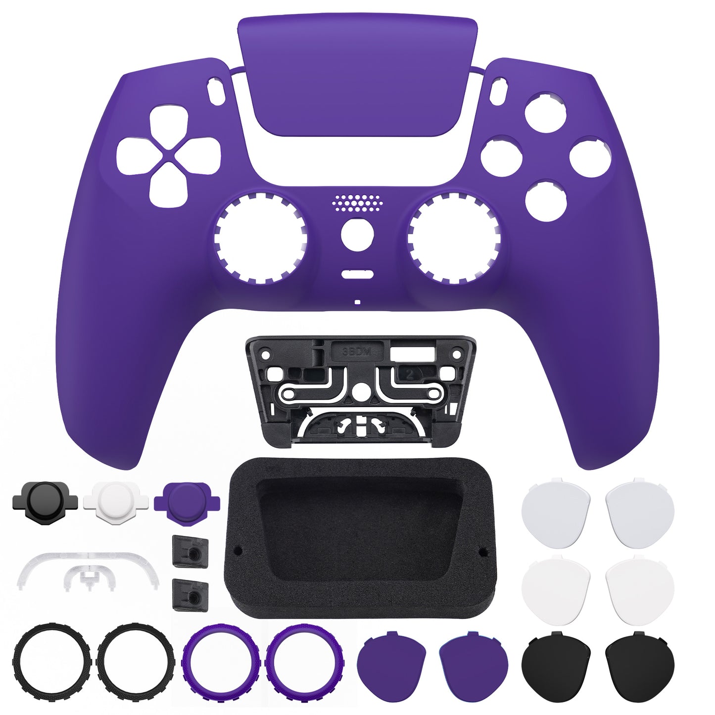eXtremeRate LUNA Redesigned Replacement Front Shell with Touchpad Compatible with PS5 Controller BDM-010/020/030/040/050 - Purple