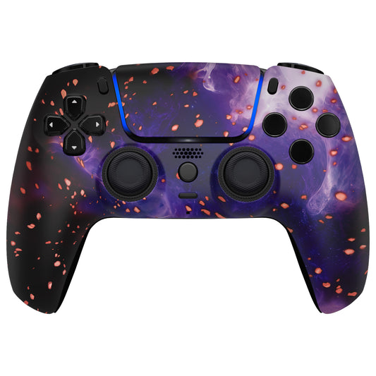 eXtremeRate LUNA Redesigned Replacement Front Shell with Touchpad Compatible with PS5 Controller BDM-010/020/030/040/050 - Glow in Dark - Cosmic Camo