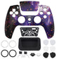 eXtremeRate LUNA Redesigned Replacement Front Shell with Touchpad Compatible with PS5 Controller BDM-010/020/030/040/050 - Glow in Dark - Cosmic Camo