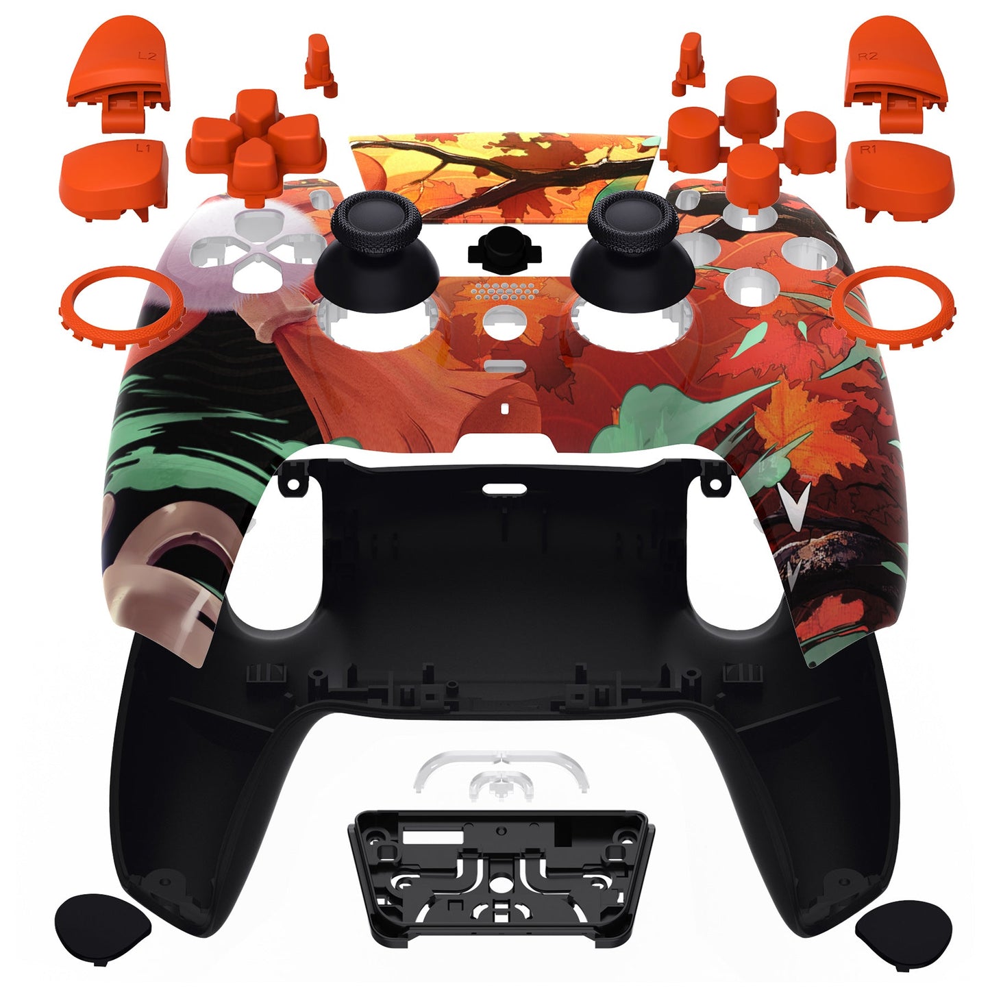 eXtremeRate LUNA Redesigned Replacement Full Set Shells with Buttons Compatible with PS5 Controller BDM-030/040/050 - Maple Impact eXtremeRate