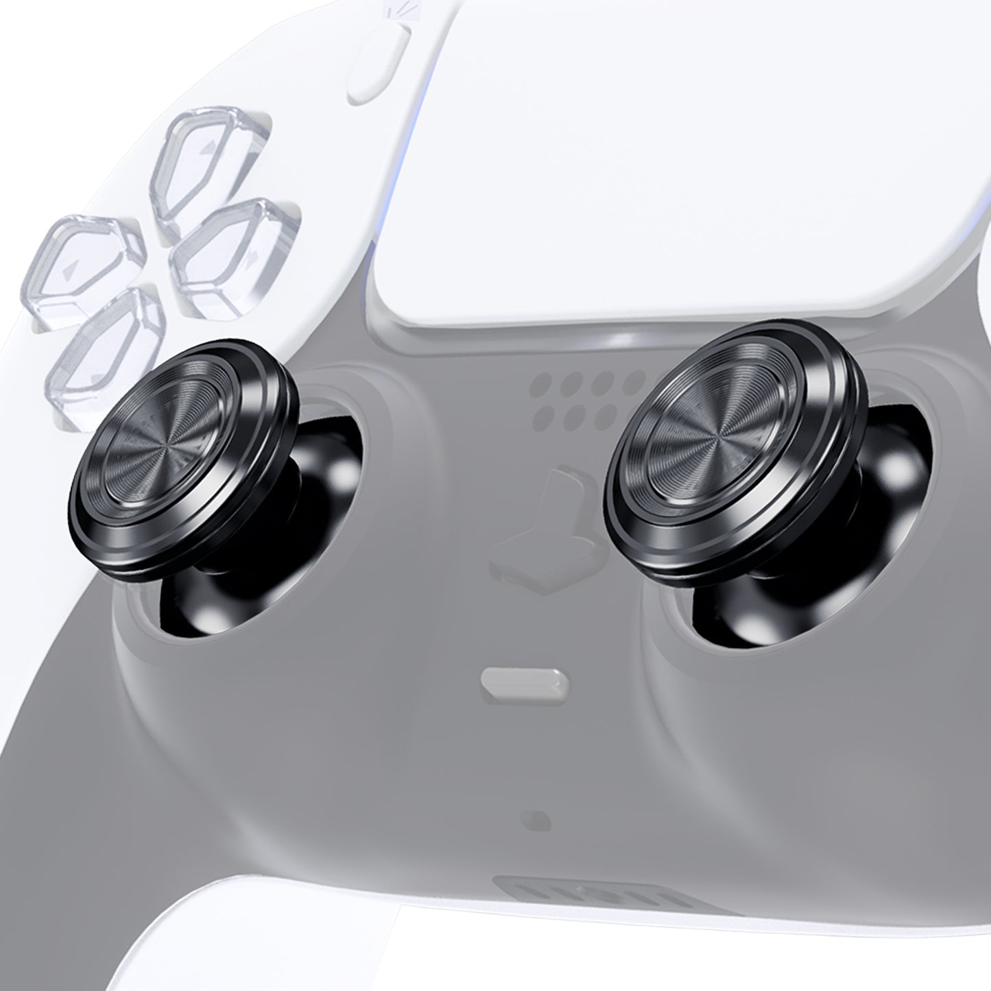 eXtremeRate Replacement Aluminum Metal Thumbsticks Compatible with PS5 & PS4 Controller - Dark Gray
