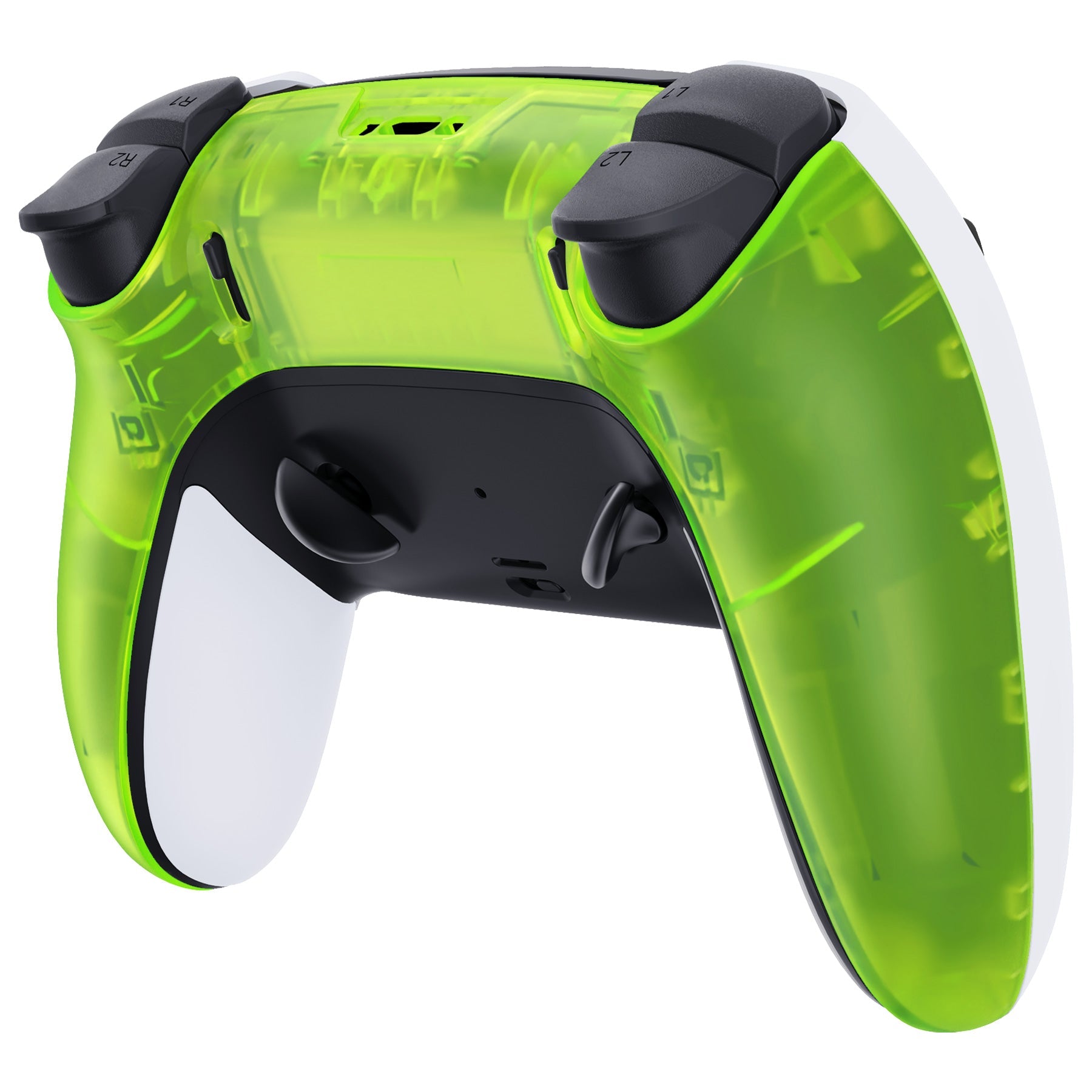 eXtremeRate Replacement Back Housing Bottom Shell Compatible with PS5 Edge Controller - Clear Lime Green eXtremeRate