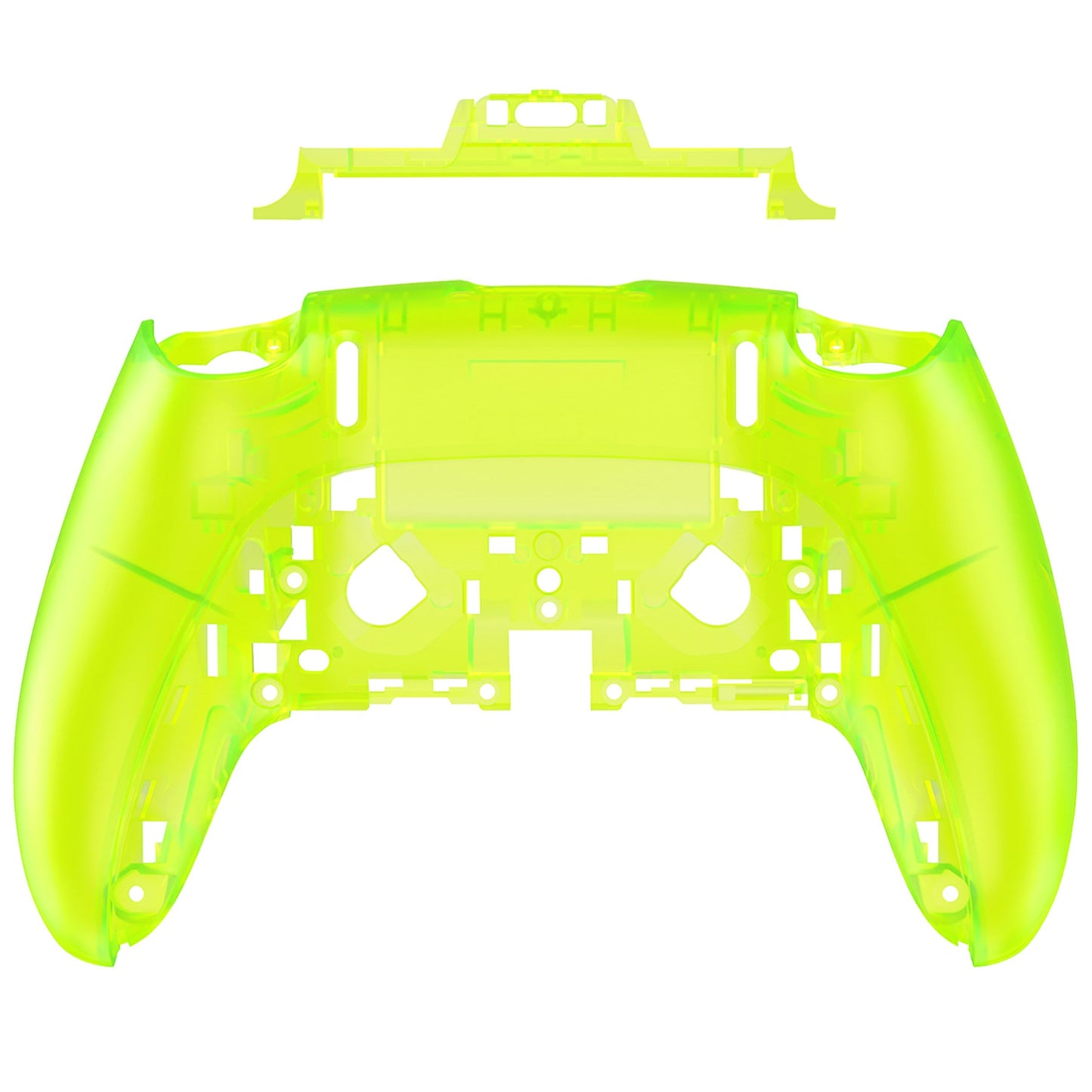 eXtremeRate Replacement Back Housing Bottom Shell Compatible with PS5 Edge Controller - Clear Lime Green eXtremeRate