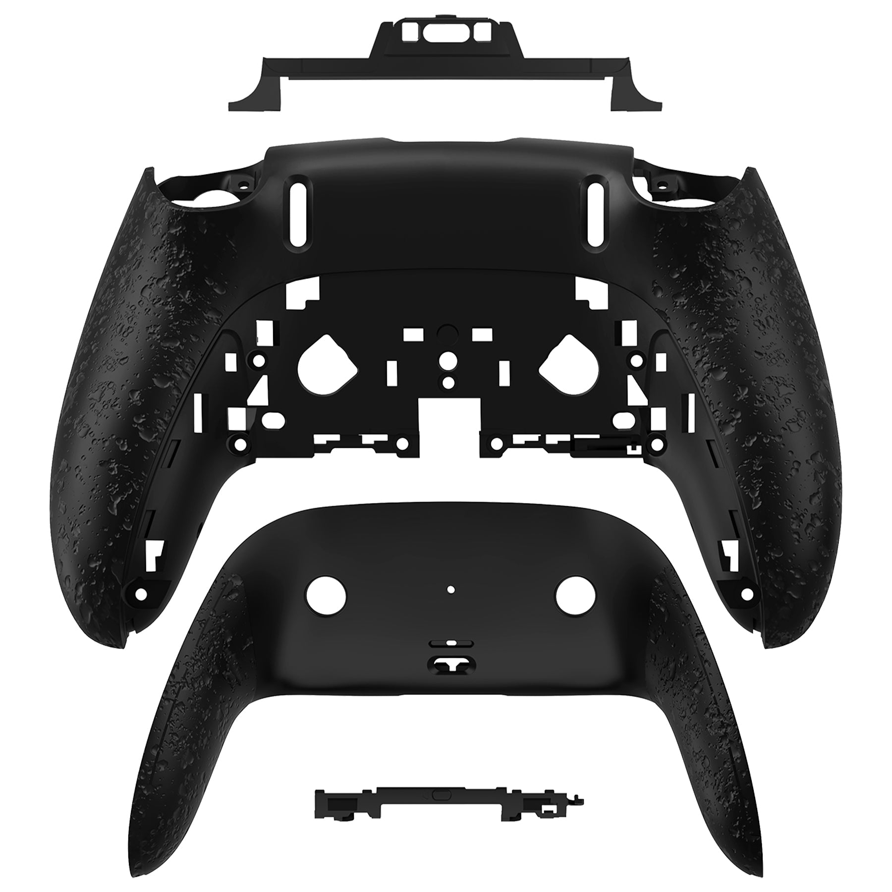 eXtremeRate Replacement Back Housing Bottom Shell & Clip Shell Compatible with PS5 Edge Controller -  Textured Black eXtremeRate