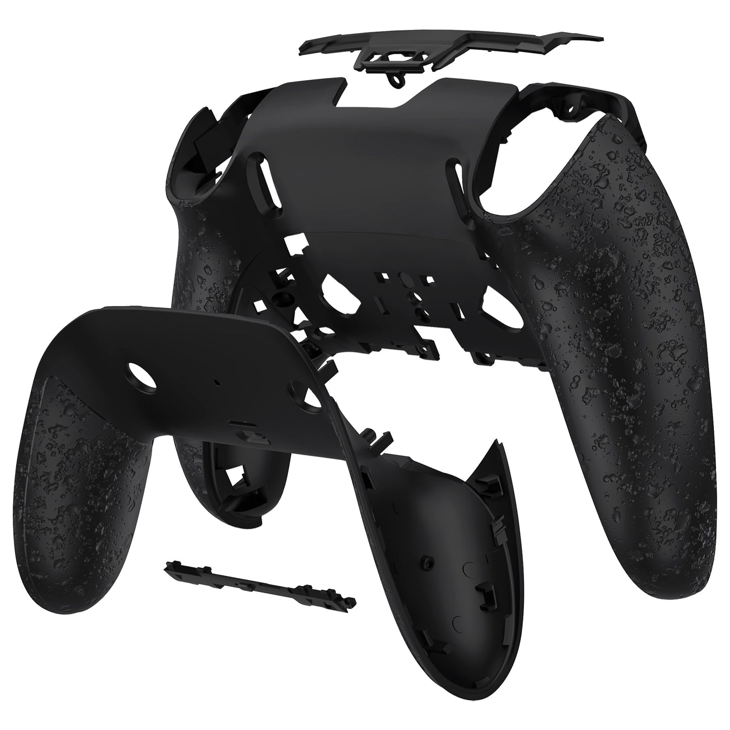 eXtremeRate Replacement Back Housing Bottom Shell & Clip Shell Compatible with PS5 Edge Controller - Textured Black eXtremeRate