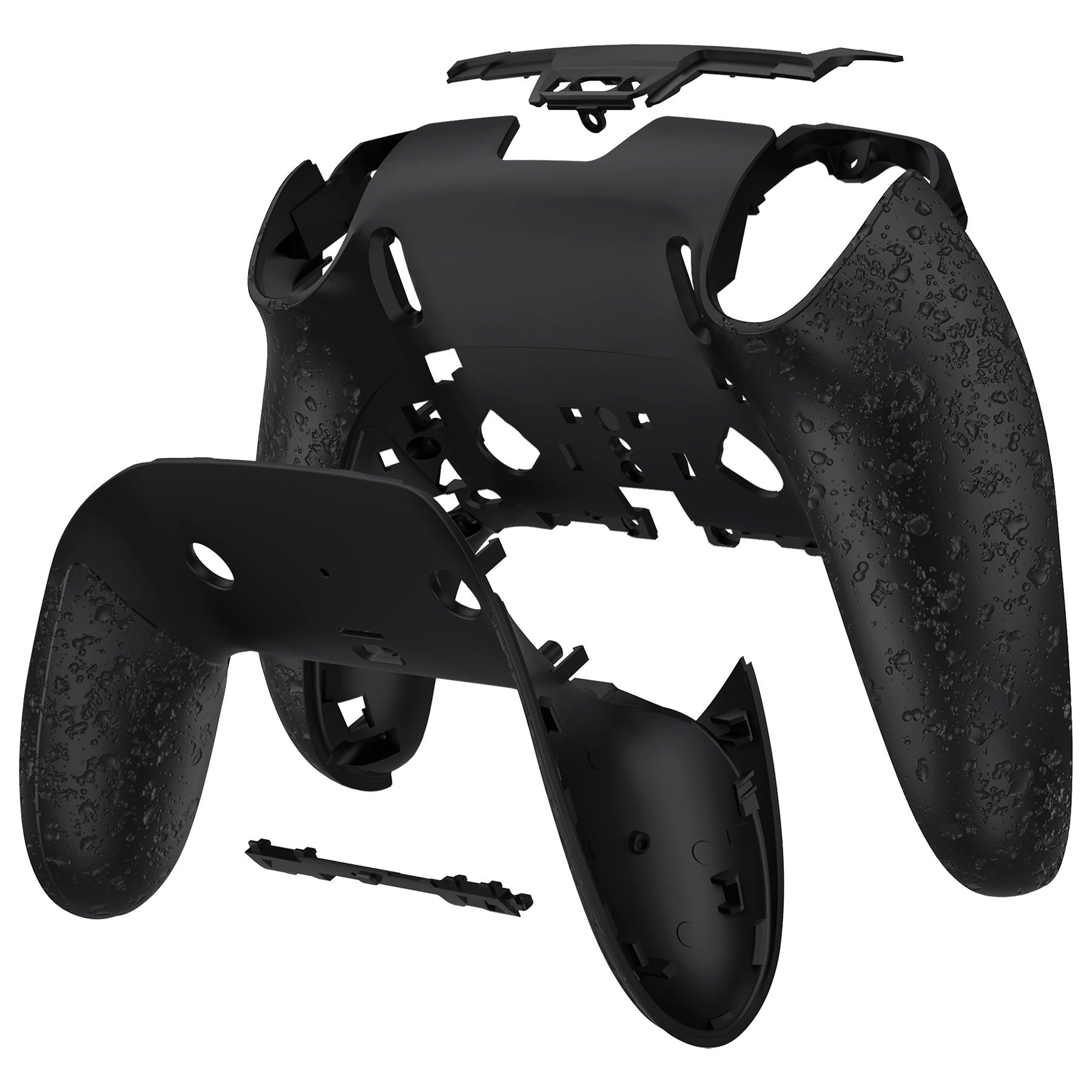 eXtremeRate Replacement Back Housing Bottom Shell & Clip Shell Compatible with PS5 Edge Controller -  Textured Black eXtremeRate