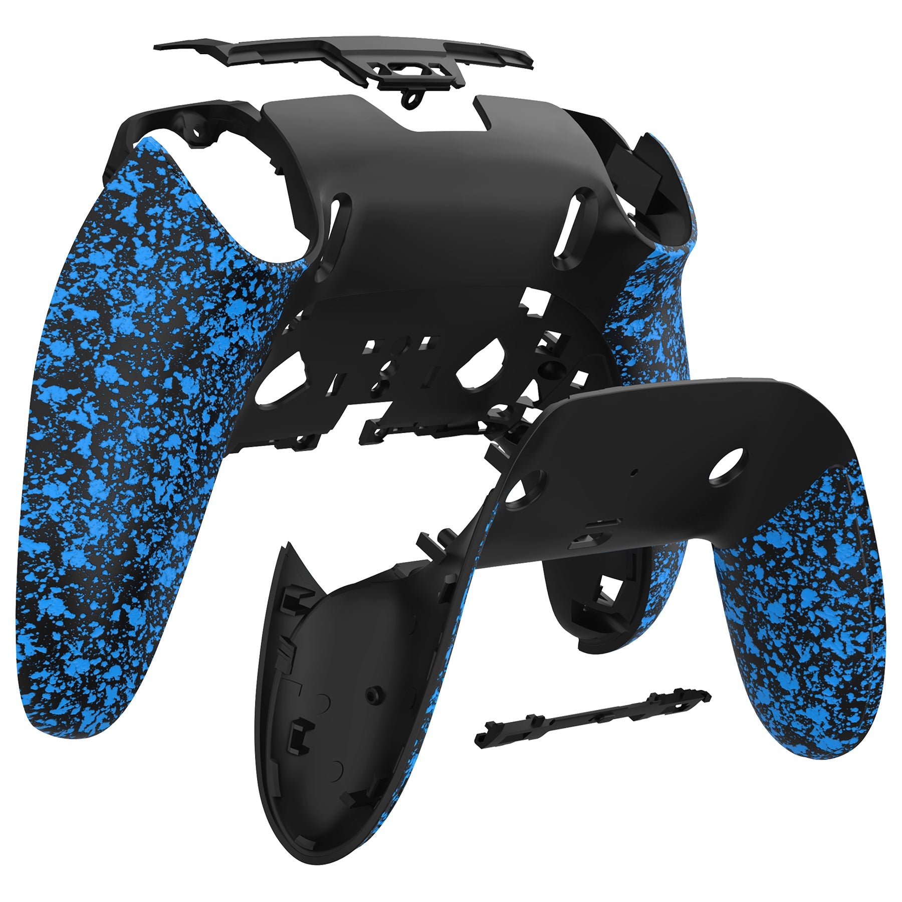 eXtremeRate Replacement Back Housing Bottom Shell & Clip Shell Compatible with PS5 Edge Controller -  Textured Blue eXtremeRate
