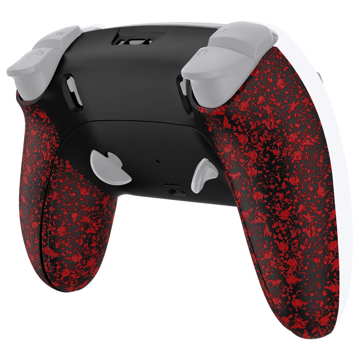 eXtremeRate Replacement Back Housing Bottom Shell & Clip Shell Compatible with PS5 Edge Controller -  Textured Red eXtremeRate
