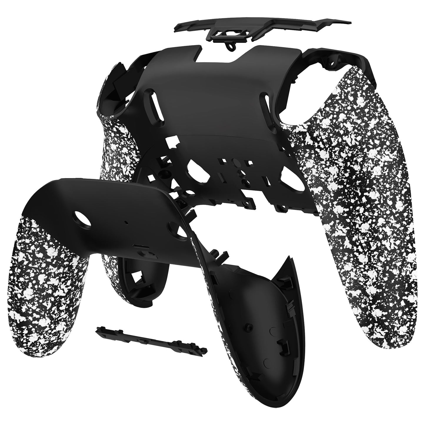 eXtremeRate Replacement Back Housing Bottom Shell & Clip Shell Compatible with PS5 Edge Controller - Textured White eXtremeRate