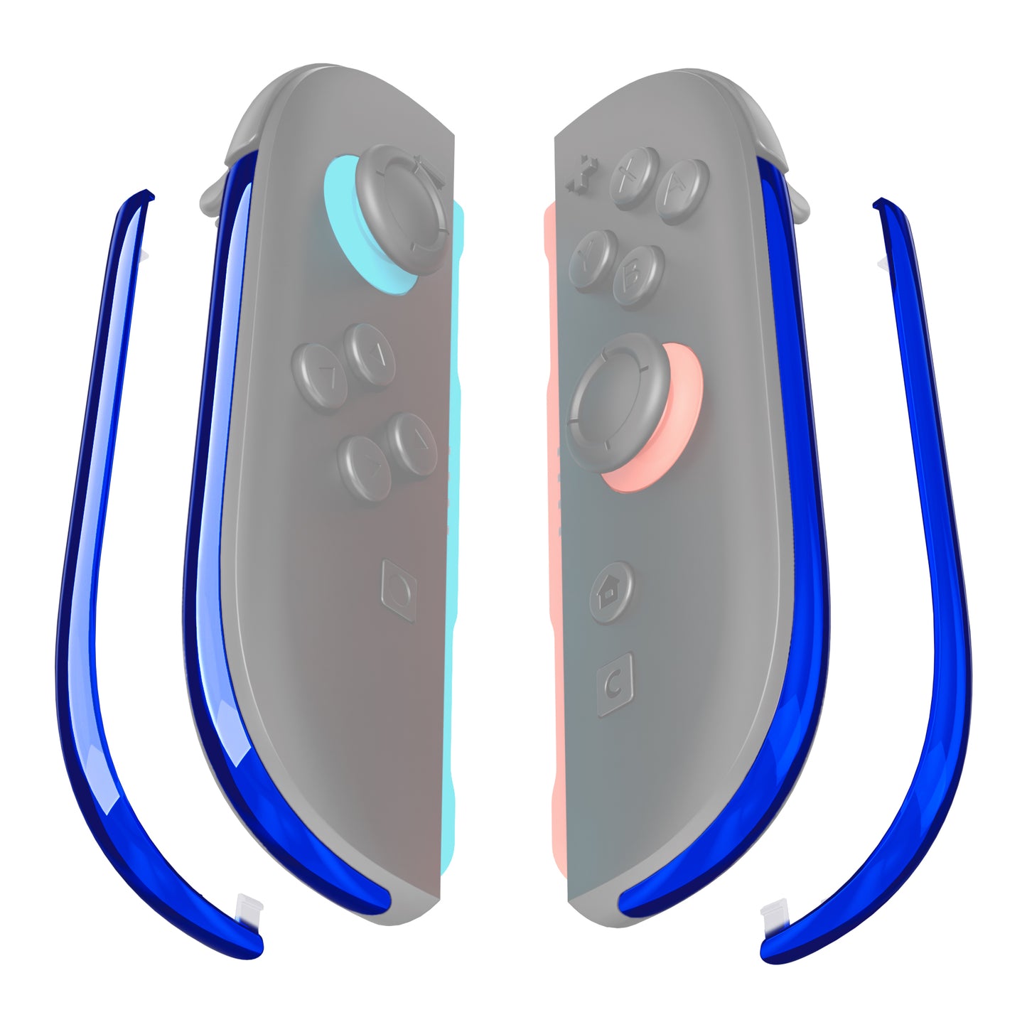 eXtremeRate Replacement Decorative Strips for Joycon 2 of Nintendo Switch 2 - Chrome Blue