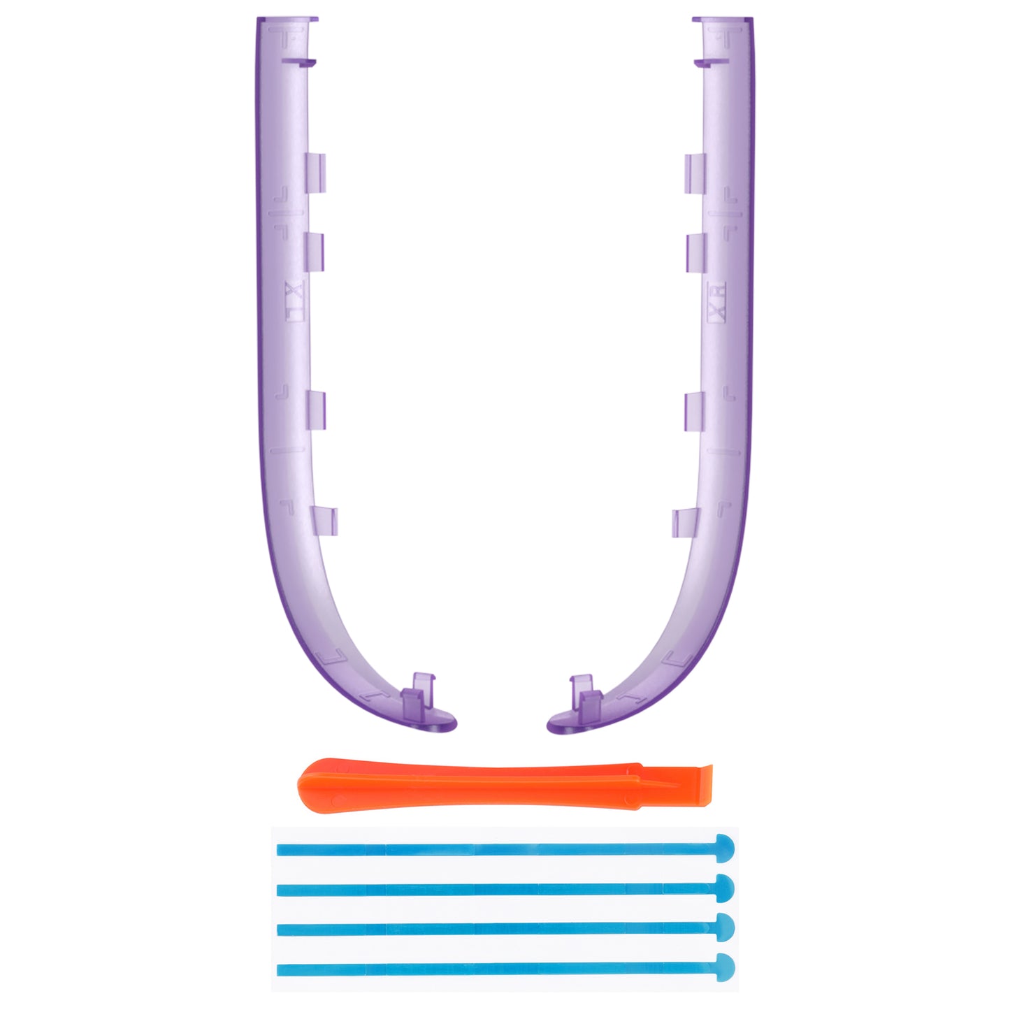 eXtremeRate Replacement Decorative Strips for Joycon 2 of Nintendo Switch 2 - Clear Atomic Purple