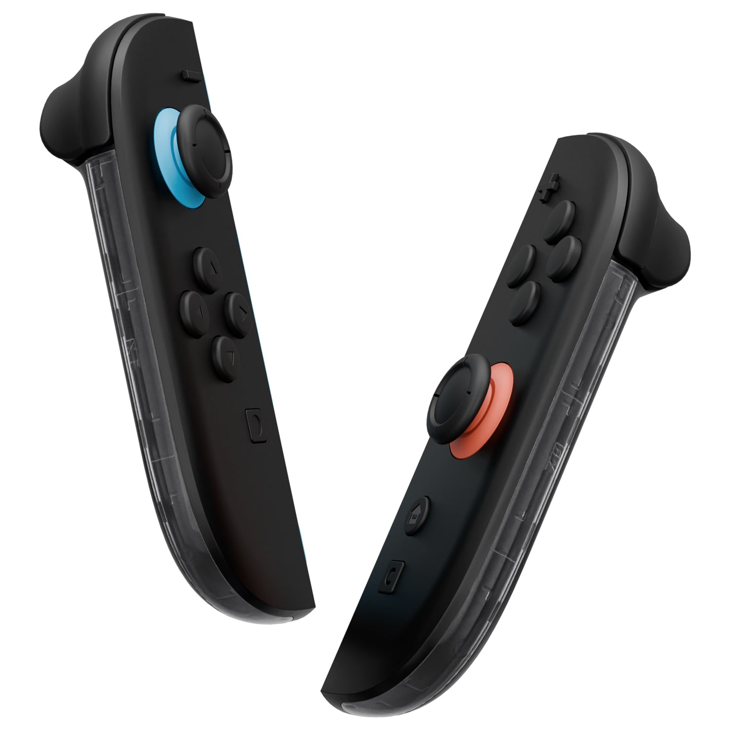eXtremeRate Replacement Decorative Strips for Joycon 2 of Nintendo Switch 2 - Clear Slate Black