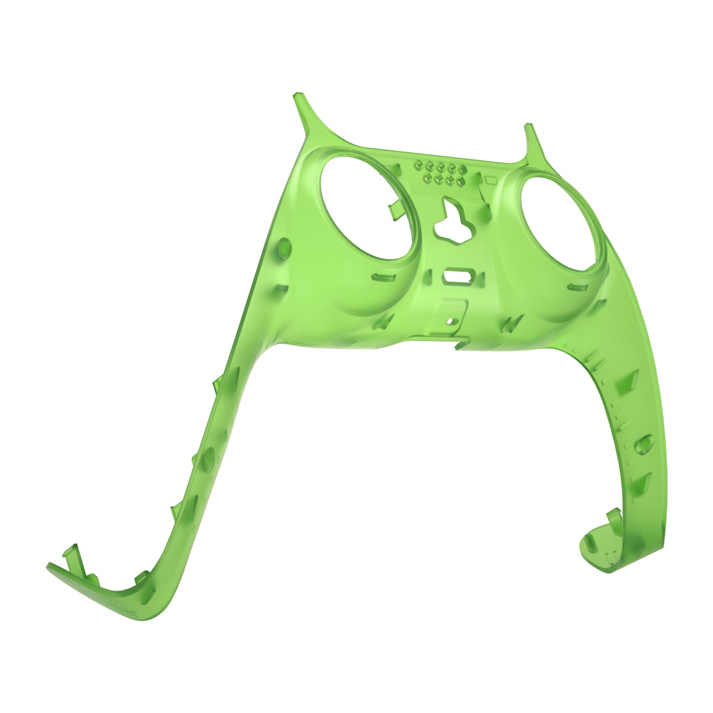 eXtremeRate Replacement Decorative Trim Shell with Accent Rings Compatible with PS5 Controller BDM-010/020/030/040/050 - Clear Green