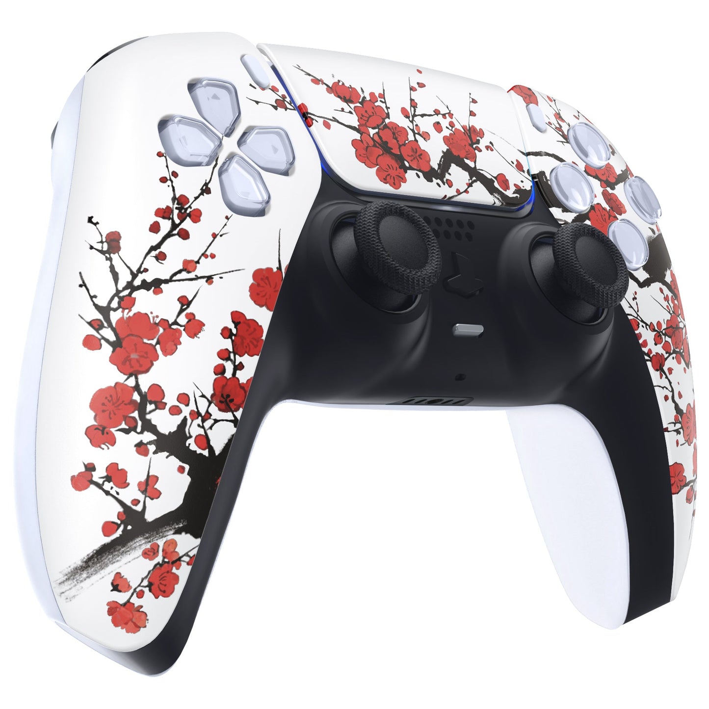 eXtremeRate Replacement Front Housing Shell with Touchpad Compatible with PS5 Controller BDM-010/020/030/040/050 - Winter Blossom eXtremeRate