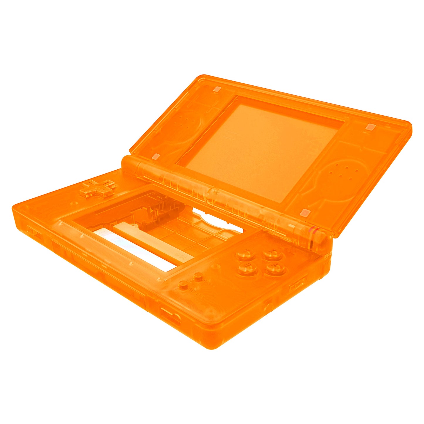 eXtremeRate Replacement Full Housing Shell & Buttons with Screen Lens for Nintendo DS Lite NDSL - Clear Orange
