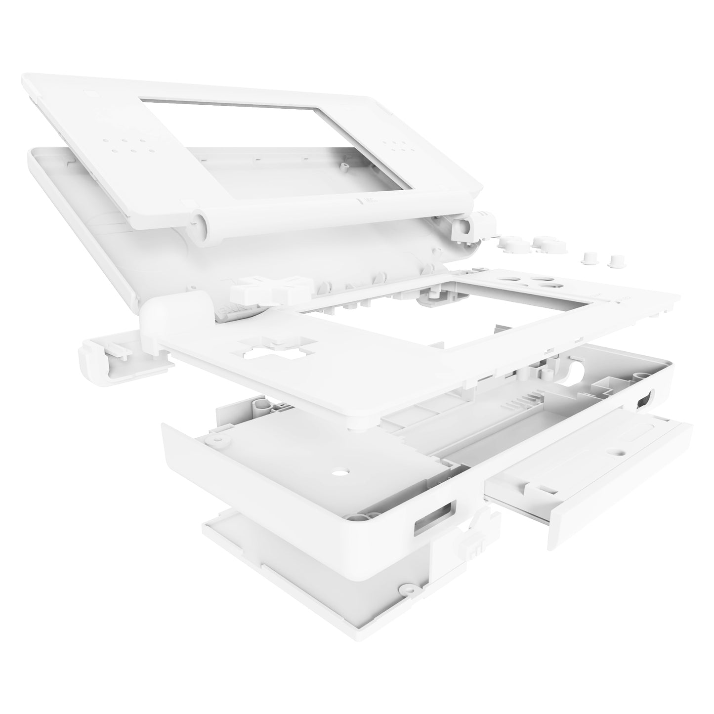 eXtremeRate Replacement Full Housing Shell & Buttons with Screen Lens for Nintendo DS Lite NDSL - White