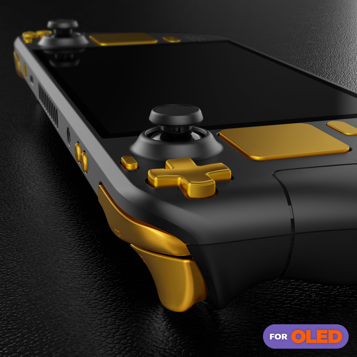 eXtremeRate Replacement Full Set Buttons for Steam Deck OLED - Chrome Gold